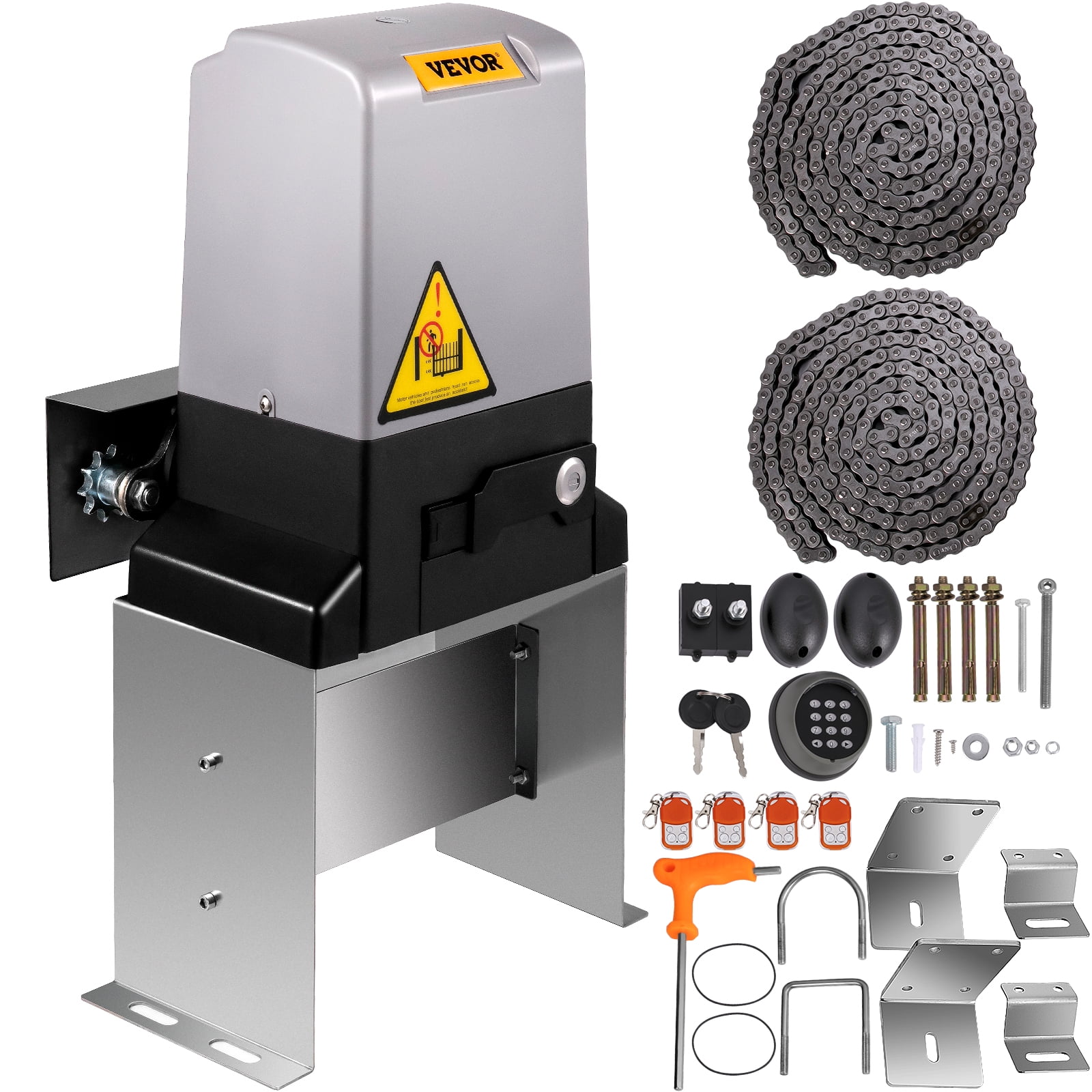 VEVOR Sliding Gate Opener 3300 lbs Automatic Sliding Gate, Gate Opener Motor with 2 Remote Controls, 230 ft Remote Distance Driveway Rolling Gate, Automatic Sliding Gate Opener for Sliding Gate