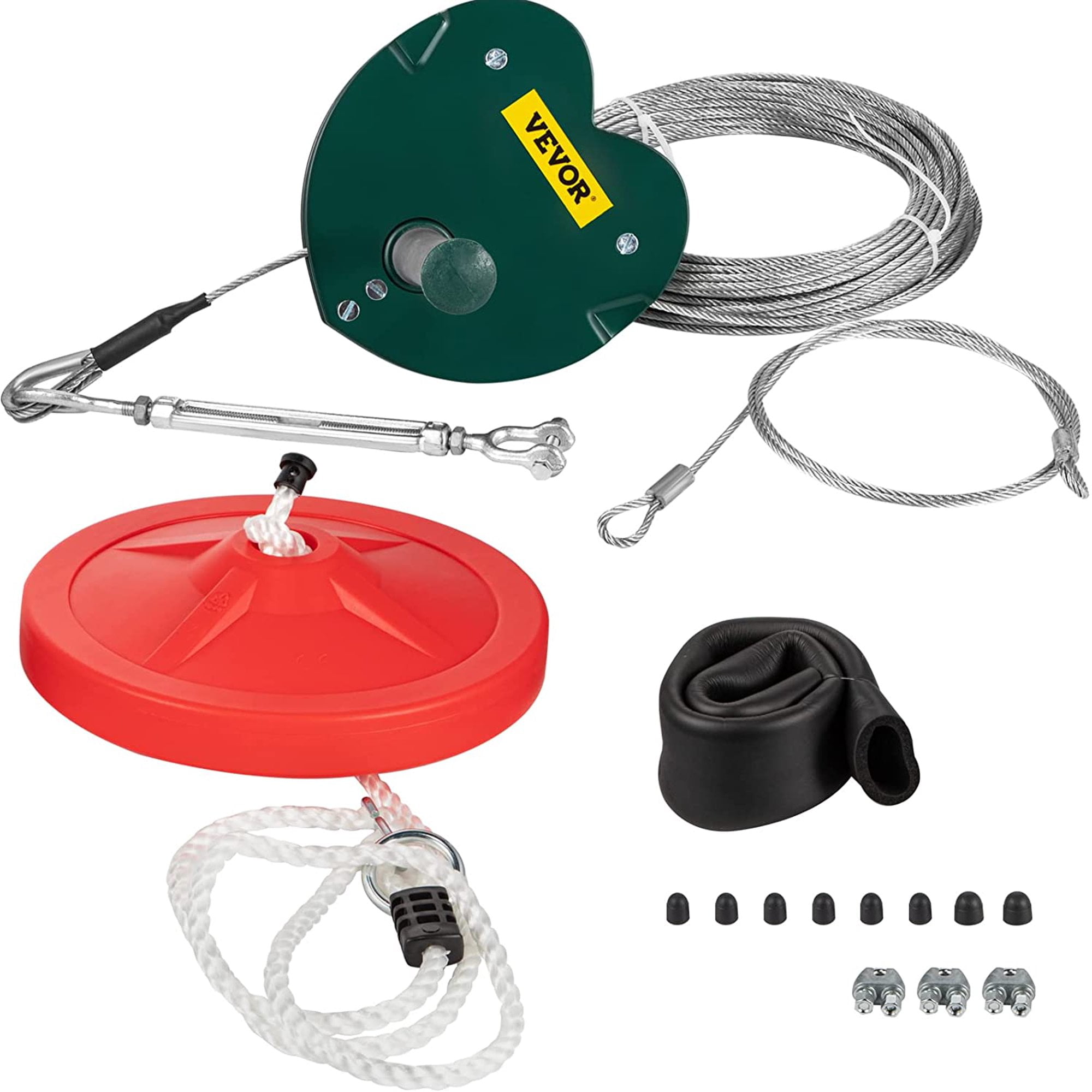 VEVOR Zip Line Trolley Slackers with Seat and Handle Heart Shaped Trolley, Steel