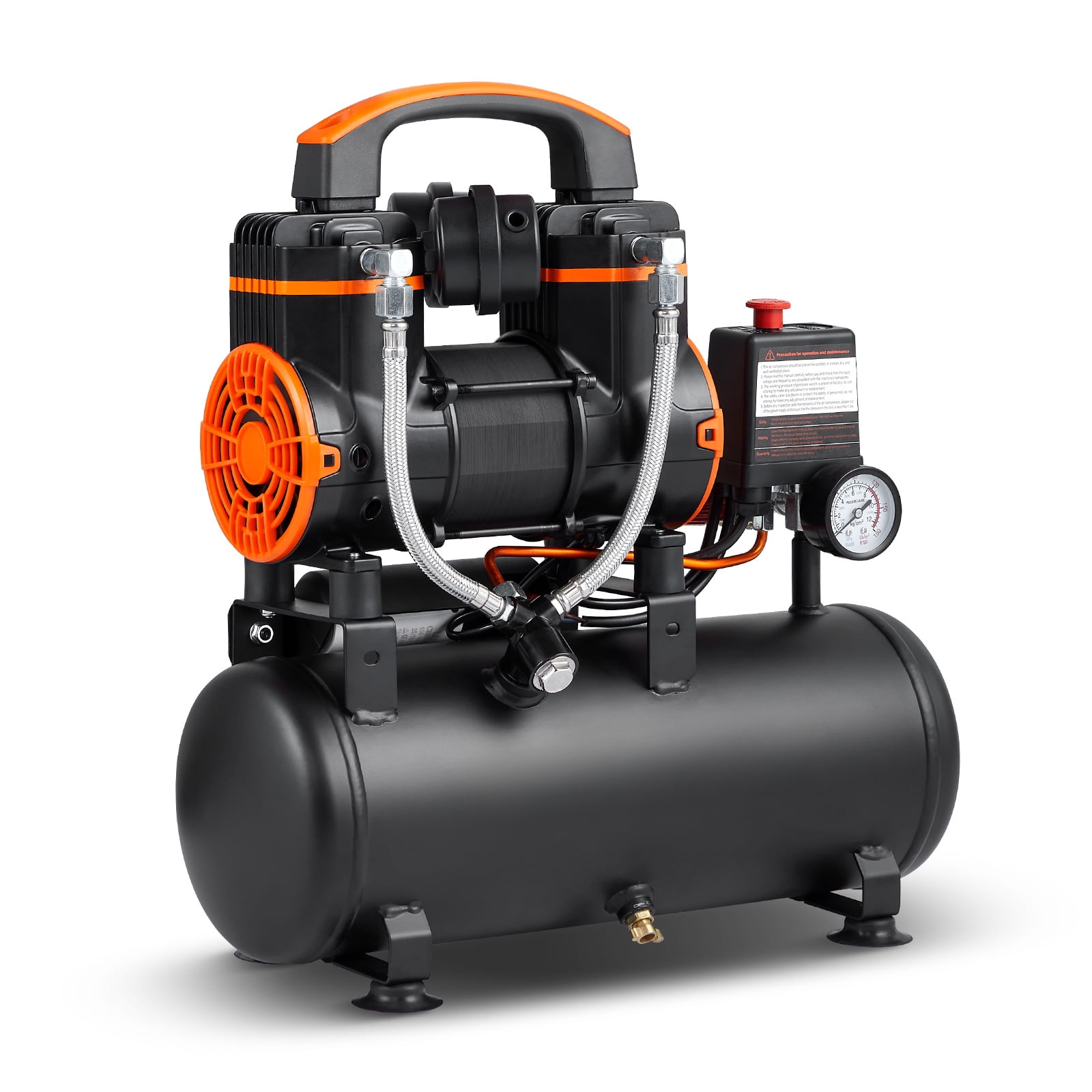 BENTISM 2.1 Gallon Air Compressor, 1.2HP 2.2 CFM@90PSI Oil Free Air Compressor Tank & Max. 116PSI Pressure, 70 dB Ultra Quiet Compressor for Auto Repair, Tire Inflation, Spray Painting