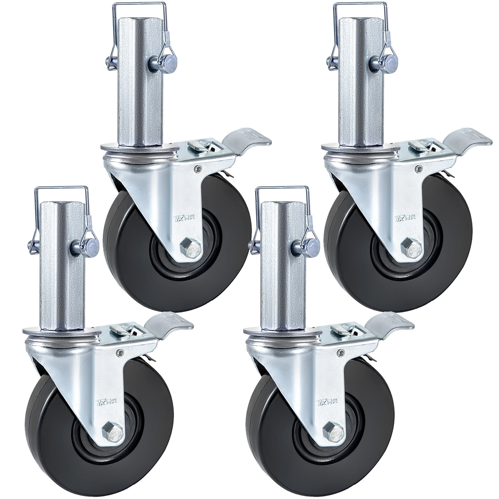 VEVOR 4 Pack 5" Heavy Duty Swivel Caster Wheels,440LBS Scaffolding Rubber Casters 360 Degrees