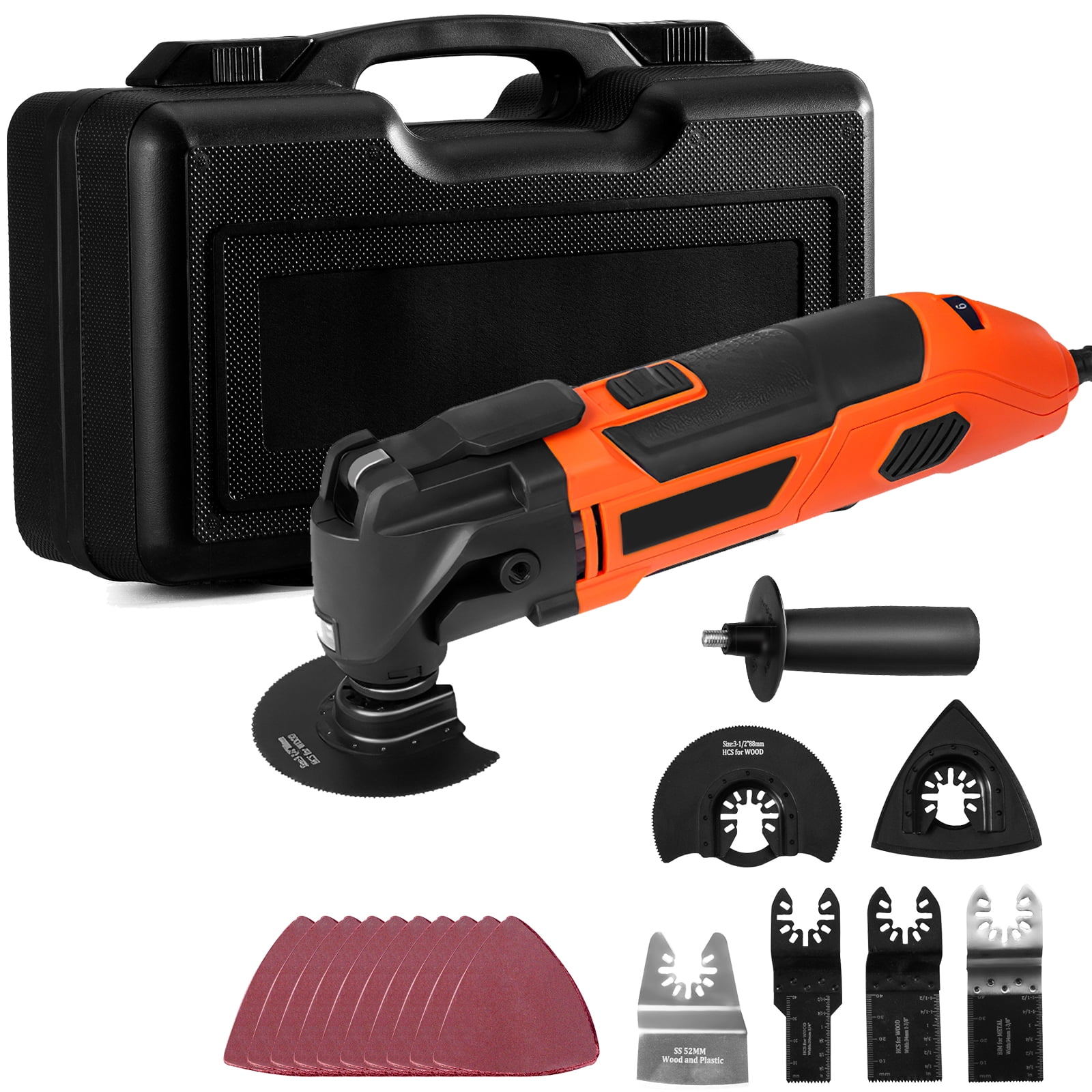 VEVORbrand Oscillating Multi Tool 11000-22000 OPM 6 Variable Speeds 3.1° Oscillating Angle