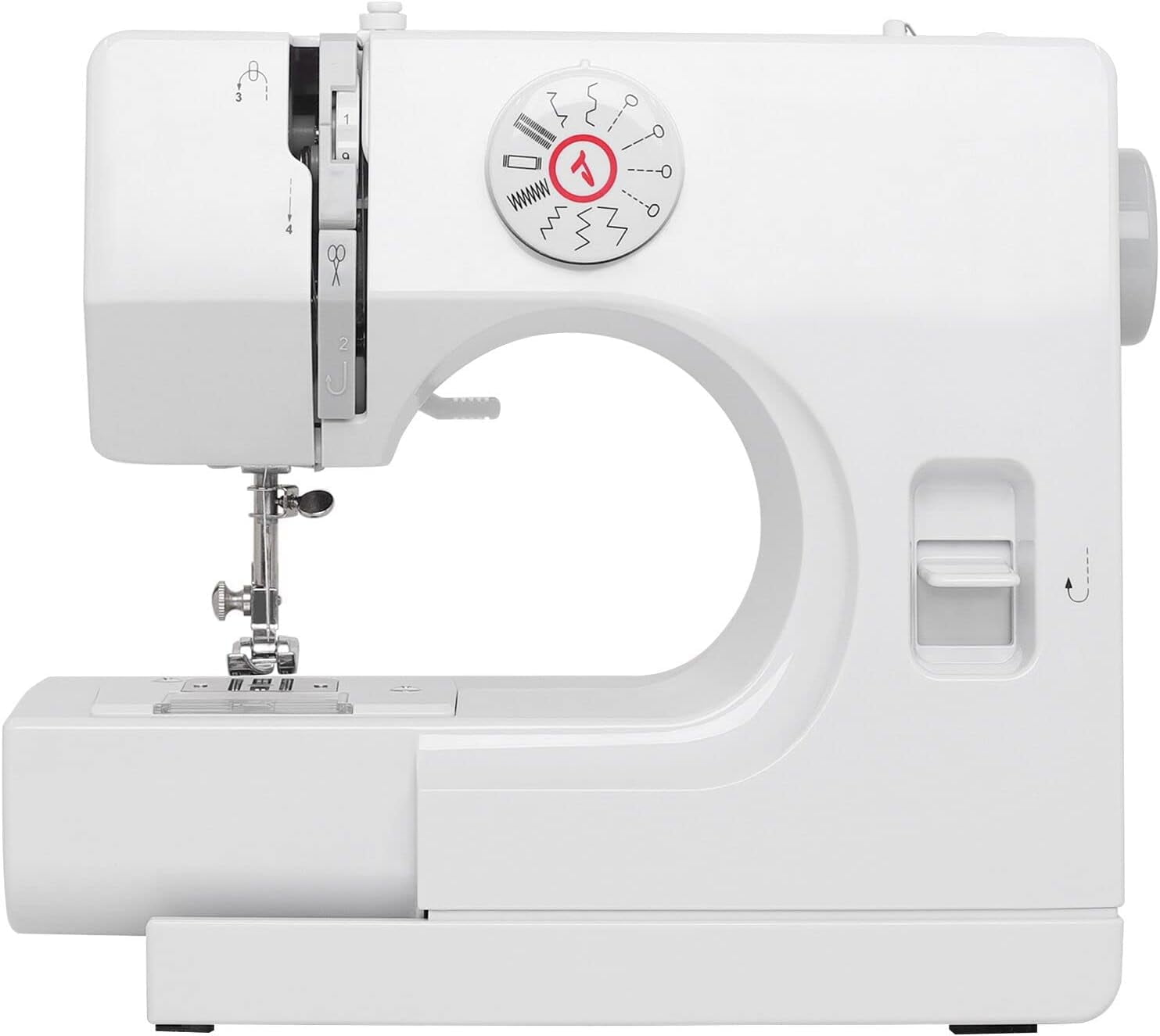 DEWIN Sewing Machine,Mini Sewing Machine for Beginners,Sewing Machines with Reverse Sewing and 12 Built-in Stitches,with Foot Pedal(White)