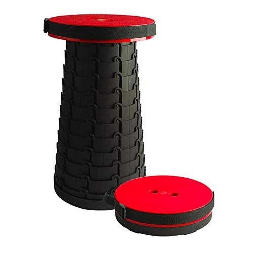 VINAUO Collapsible Chairs,Collapsible Seat,Telescoping Stool Adjustable Height for Fishing,Hiking Tours,BBQ,Parties,Outdoor Red