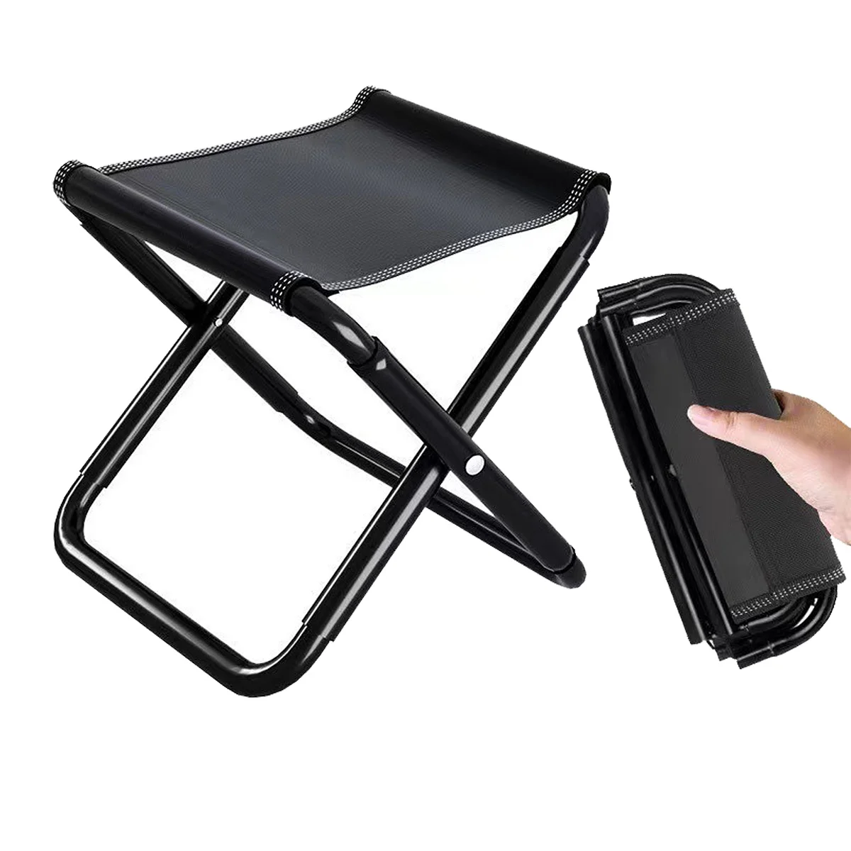 VINAUO Folding Camping Stool , Portable Camping Chair,Lightweight Camping Chairs for Adult Outdoor Fishing BBQ Hiking Black