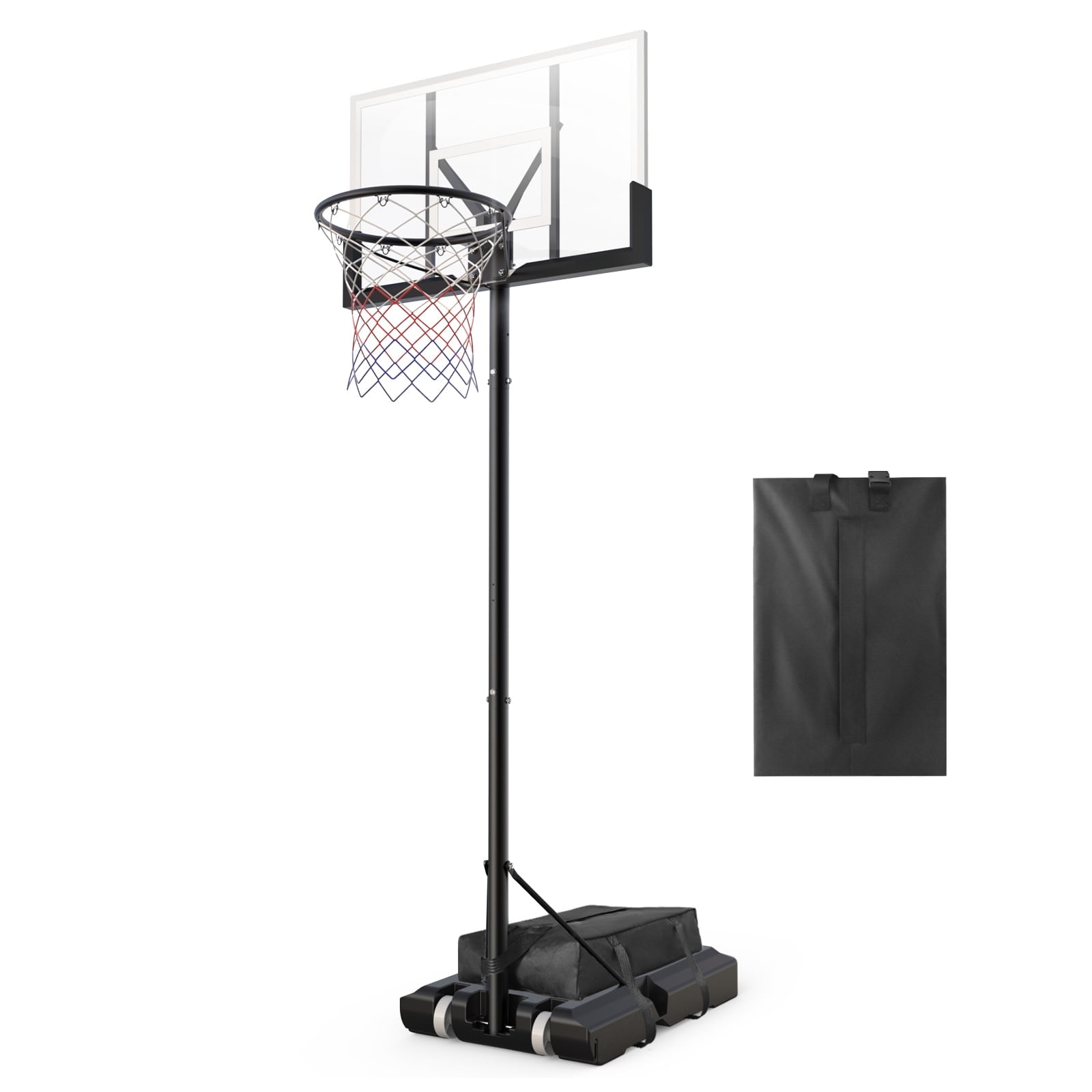 VIRNAZ 44 in. Portable Basketball Hoop & Goal System for Outdoor Indoor Court, 4.8 - 10 Ft. Height Adjustable with Weight Bag