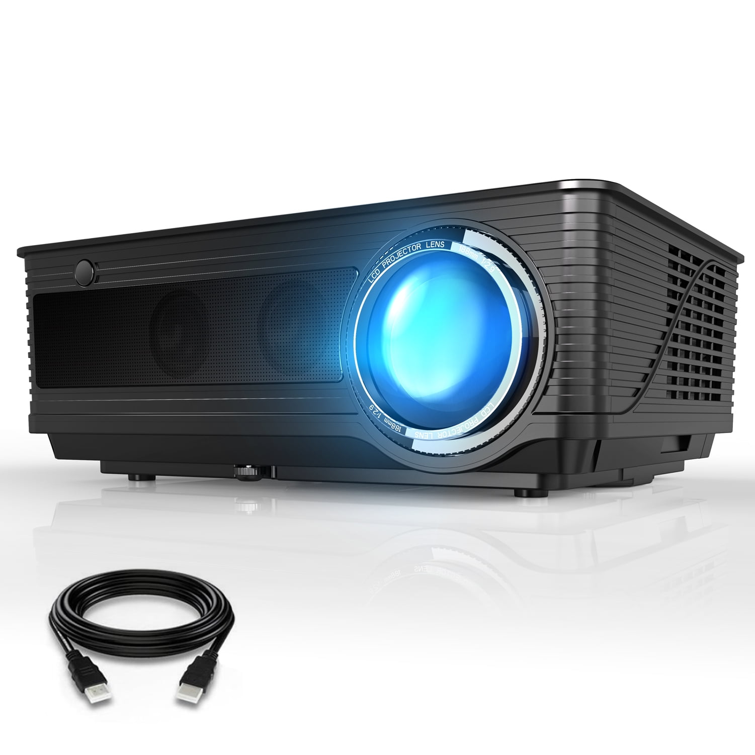 VIVIMAGE C680 Mini Projector, Native 1080P, 240'' Display Portable Video Projector, Compatible with TV Stick HDMI and USB