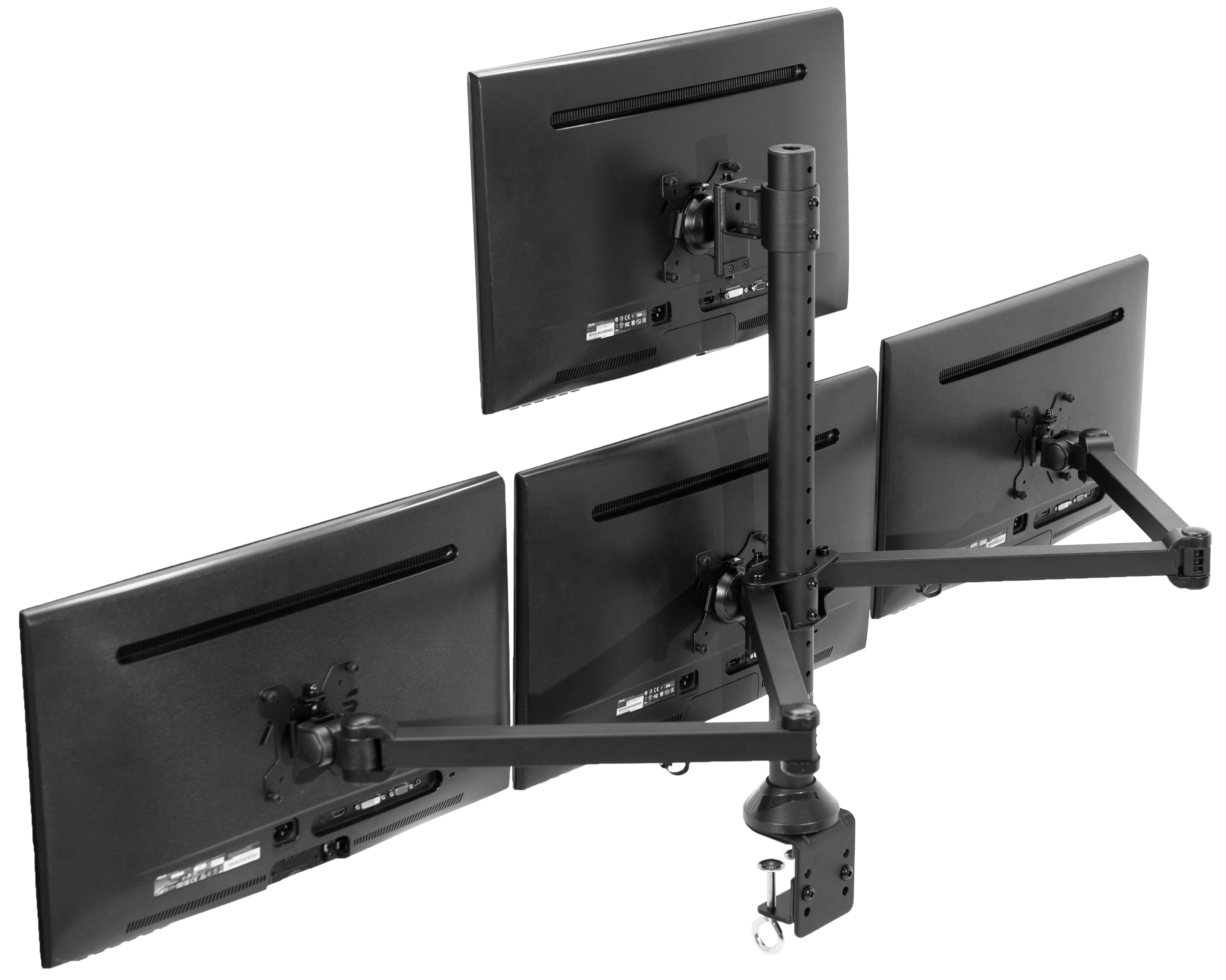 VIVO Steel Quad Monitor Desk Mount Adjustable 3 + 1 Stand | 4 Screens up to 32"