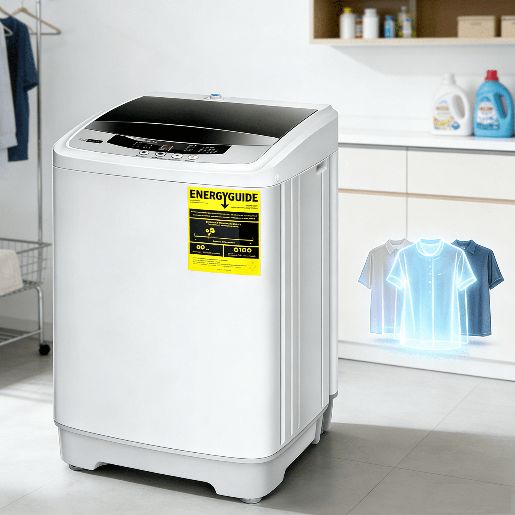 VIVOHOME Full-Automatic Washing Machine with Built in Drain Pump Spin Dryer, 1.32cu.ft 13 lbs Capacity