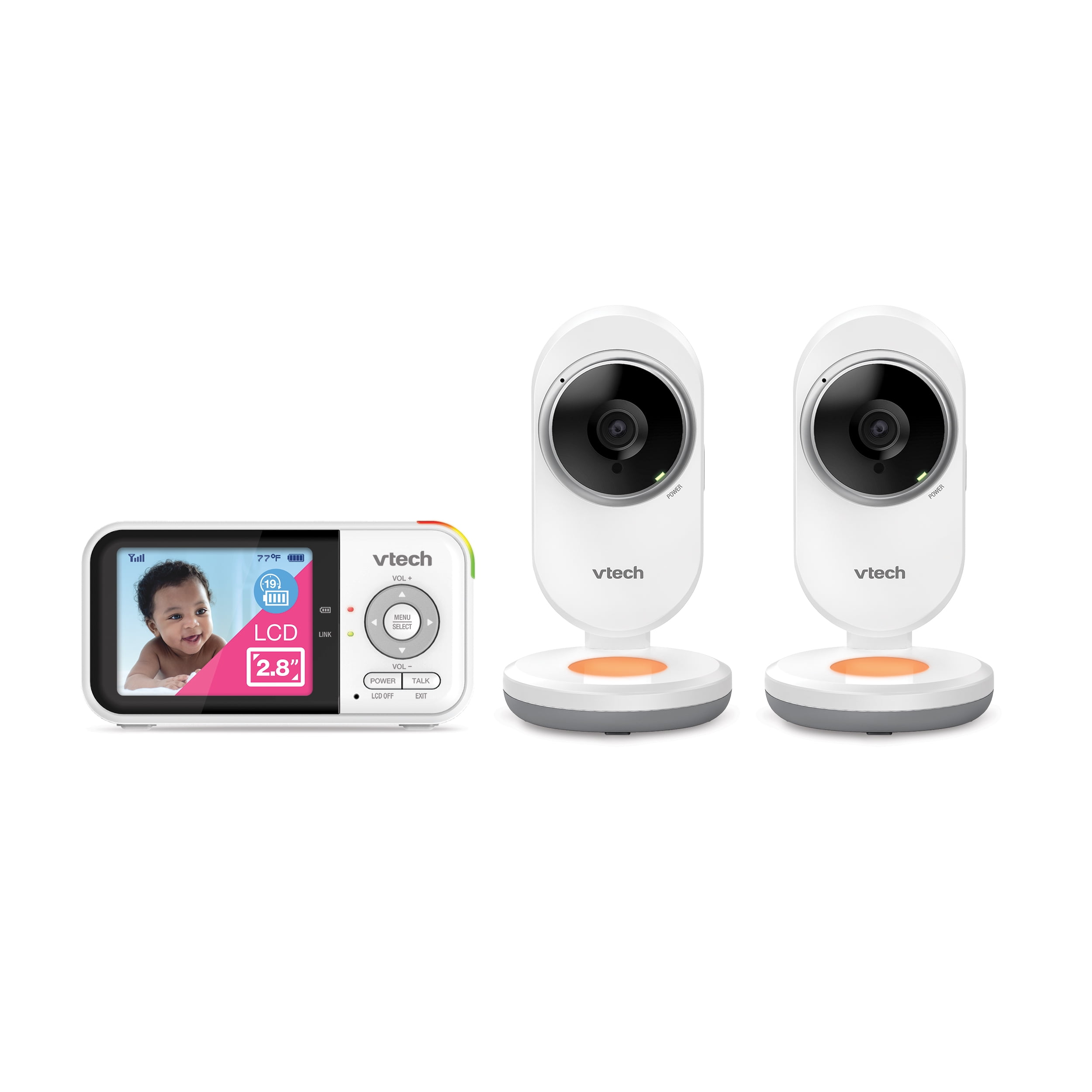 VTech VM3254 Video Baby Monitor – 2.8″ LCD, Night-Light, Temperature Sensor & 1,000 ft Range