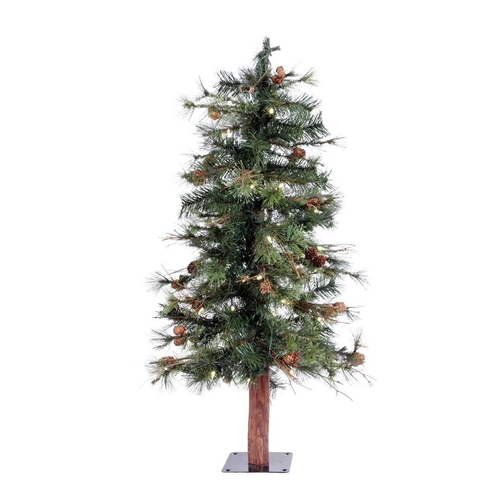Vickerman 3' Mixed Country Alpine Artificial Christmas Tree, Warm White Dura-Lit® LED Lights