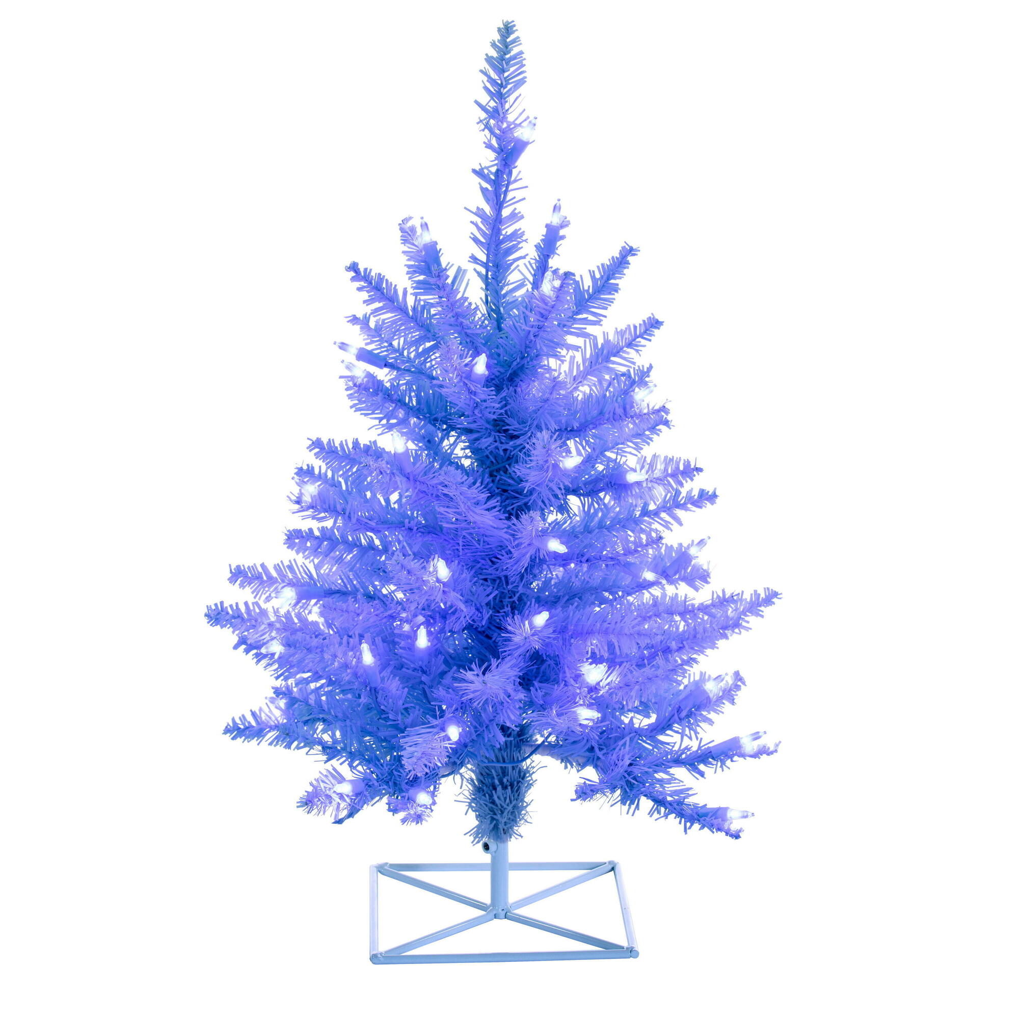 Vickerman 3' Sky Blue Fir Artificial Christmas Tree, Blue Dura-lit LED Lights