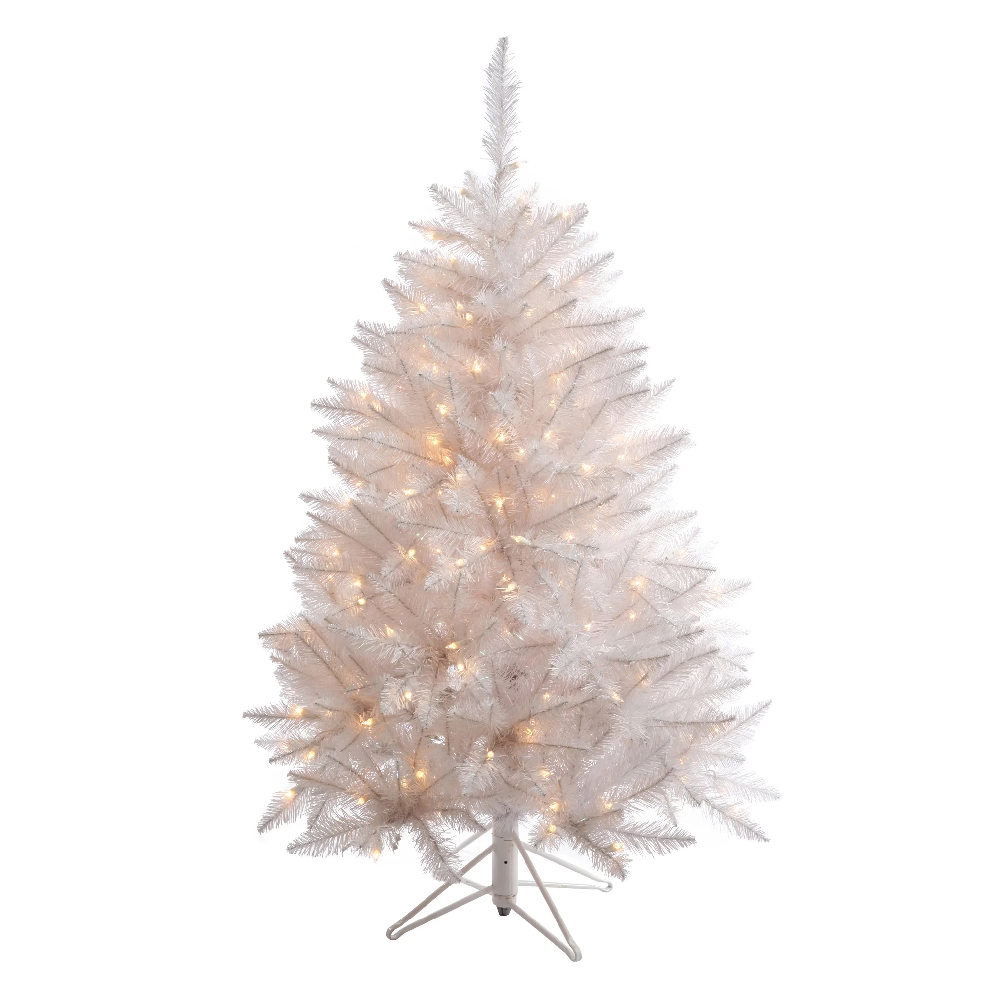Vickerman 3.5' Sparkle White Spruce Artificial Christmas Tree, Clear Dura-lit Incandescent Lights