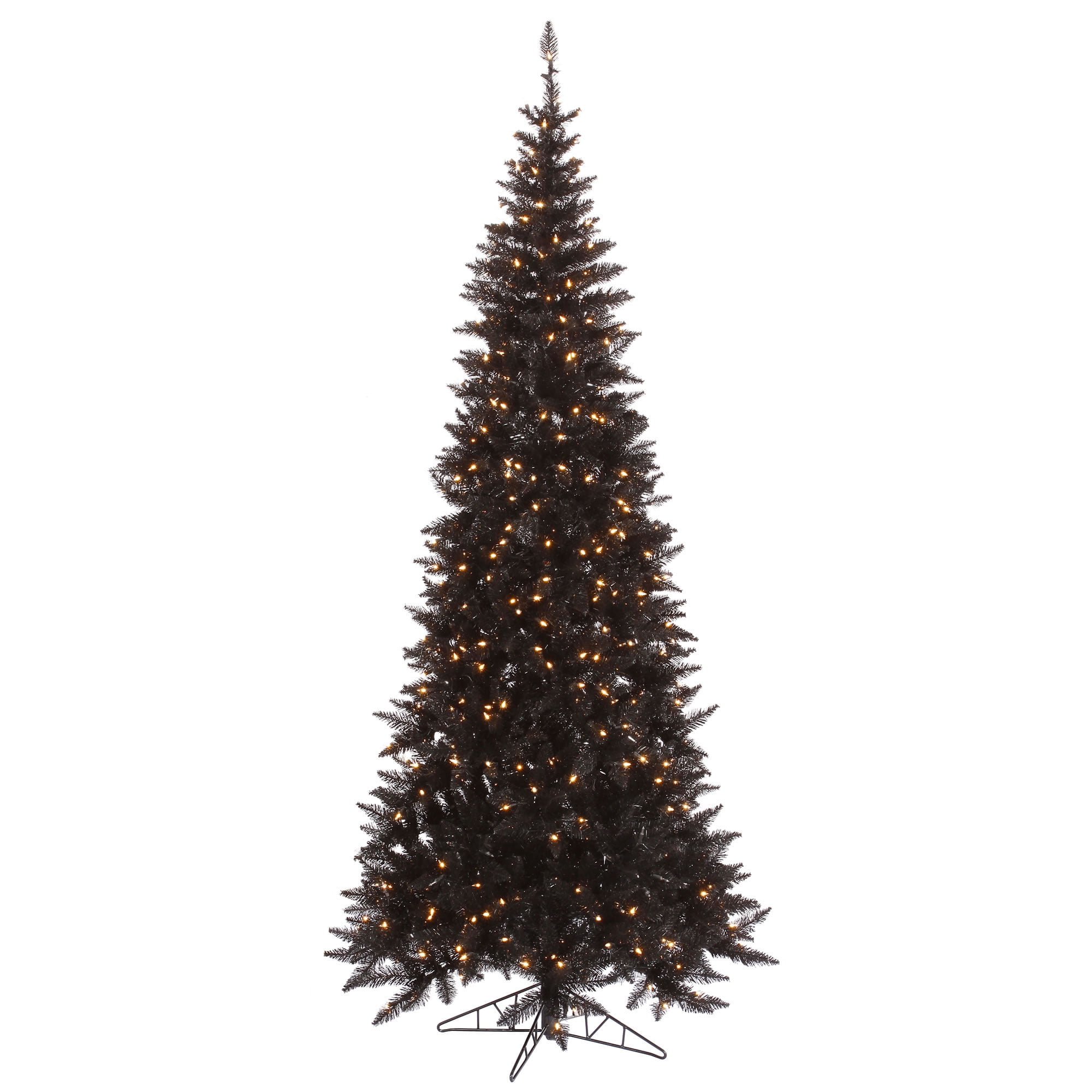 Vickerman 4.5' Black Fir Slim Artificial Christmas Tree, Warm White Dura-lit LED Lights