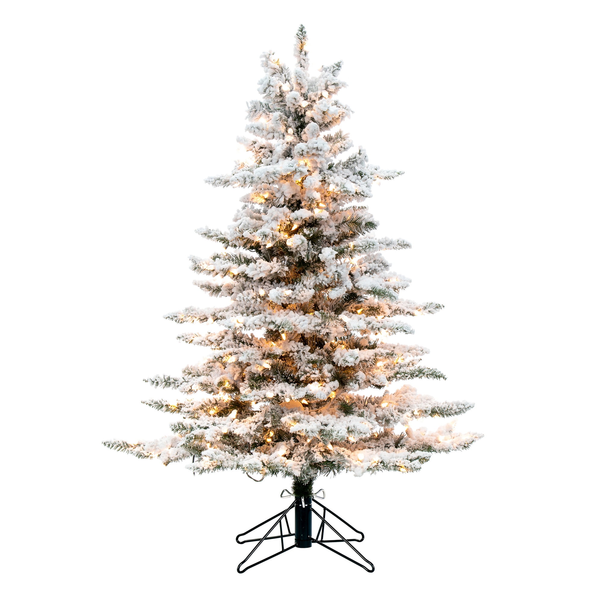 Vickerman 4.5' Flocked Utica Fir Artificial Christmas Tree, Clear Lights