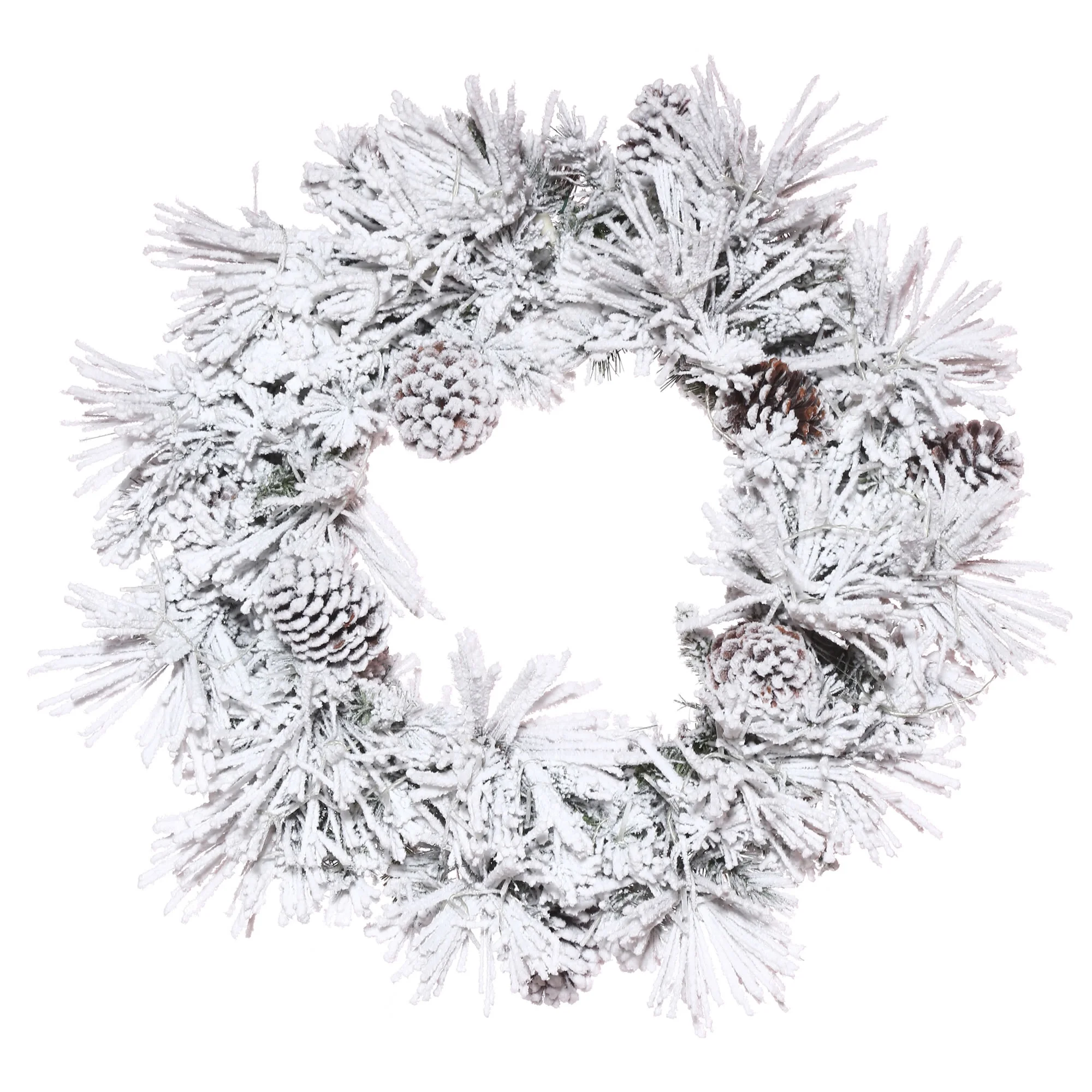 Vickerman 48" Flocked Atka Artificial Christmas Wreath, Unlit