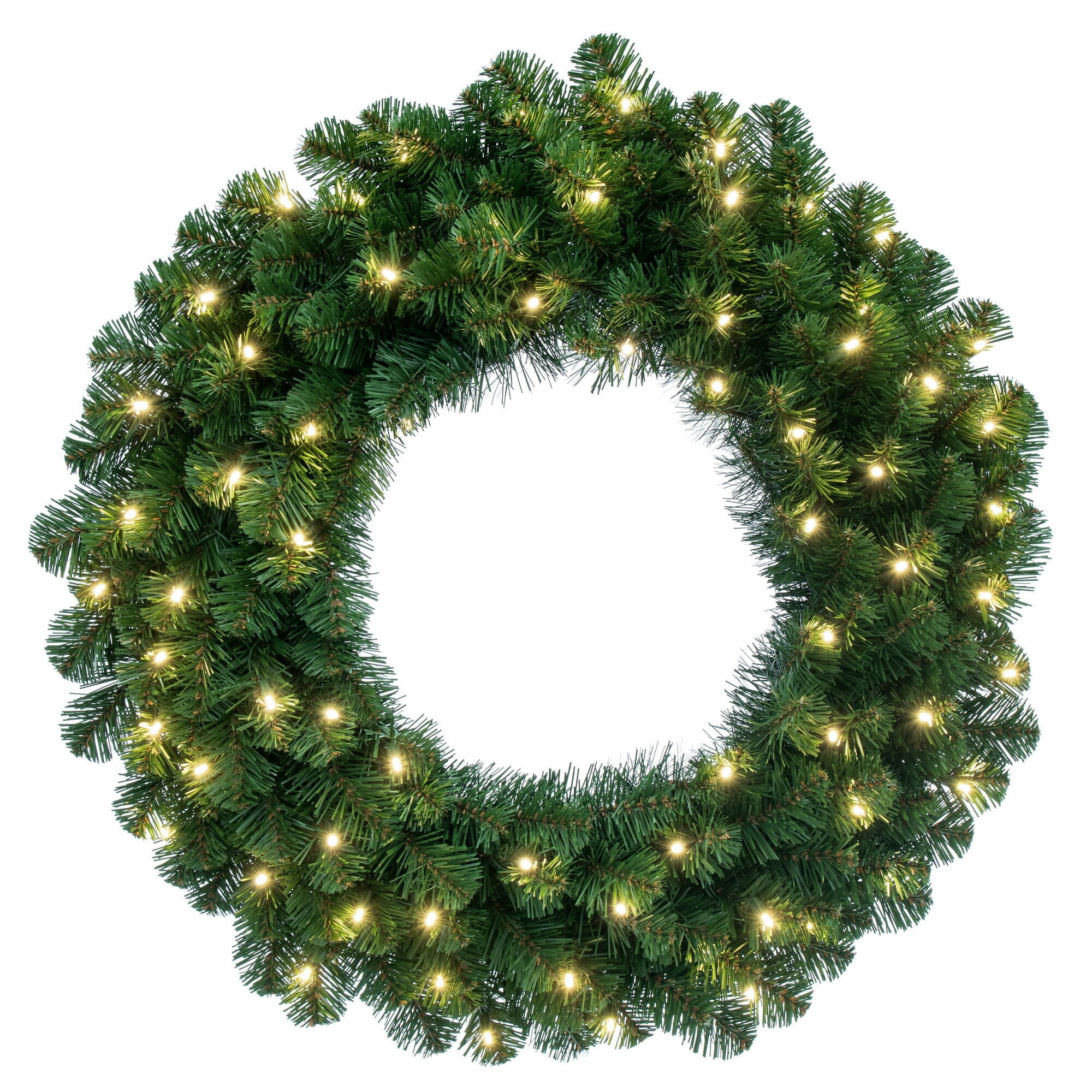 Vickerman 48" Oregon Fir Artificial Christmas Wreath, Warm White Single Mold LED Wide Angle Lights