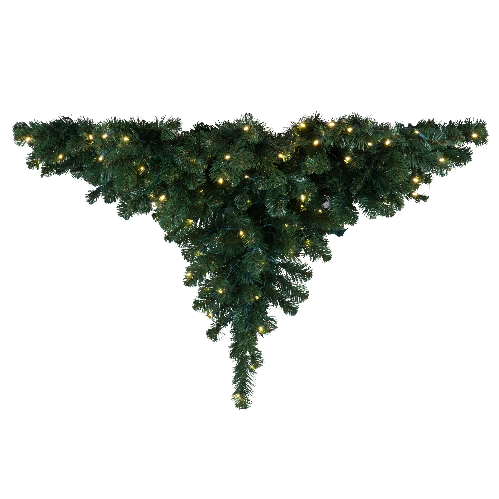 Vickerman 48" Oregon Fir Artificial Christmas Ceiling Tree, Warm White LED Wide Angle Lights