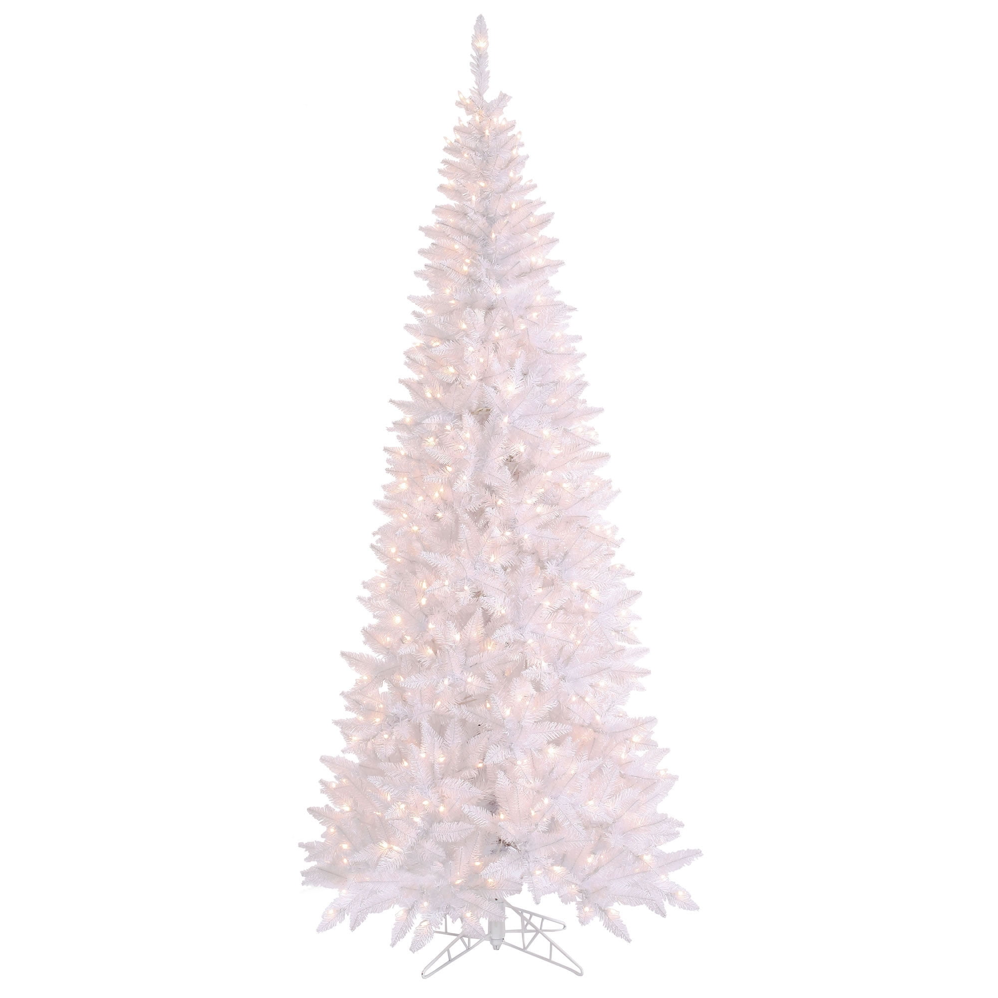Vickerman 5.5' White Fir Slim Artificial Christmas Tree, Warm White Dura-lit LED Lights