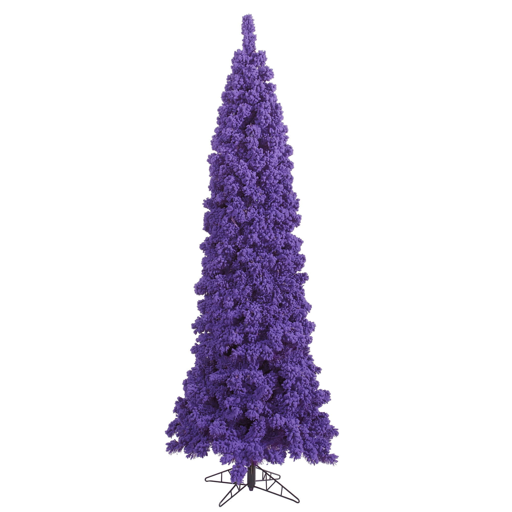Vickerman 5.5' Flocked Purple Pencil Fir Artificial Christmas Tree, Unlit