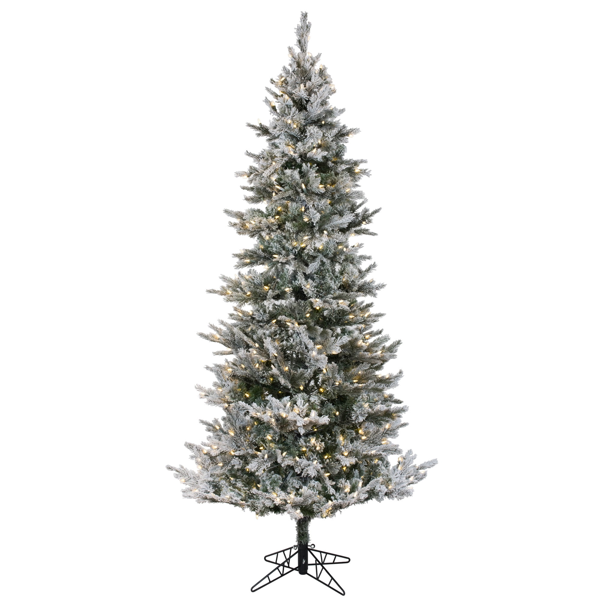 Vickerman 6.5' x 39" Flocked Kiana Artificial Christmas Tree, Dura-Lit® LED Warm White Mini Lights