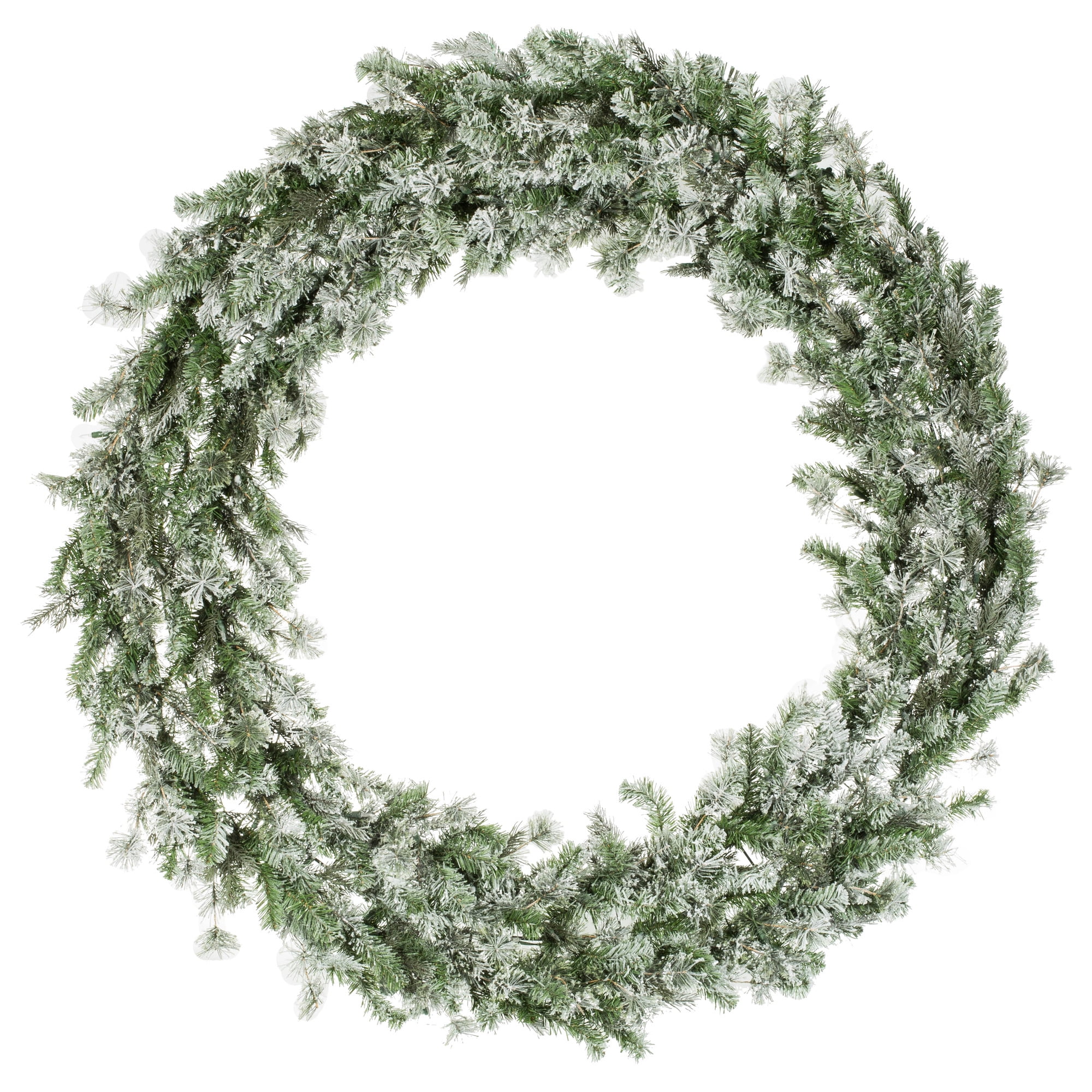 Vickerman 60" Flocked Kiana Artificial Christmas Wreath, Warm White Dura-Lit® LED Mini Lights