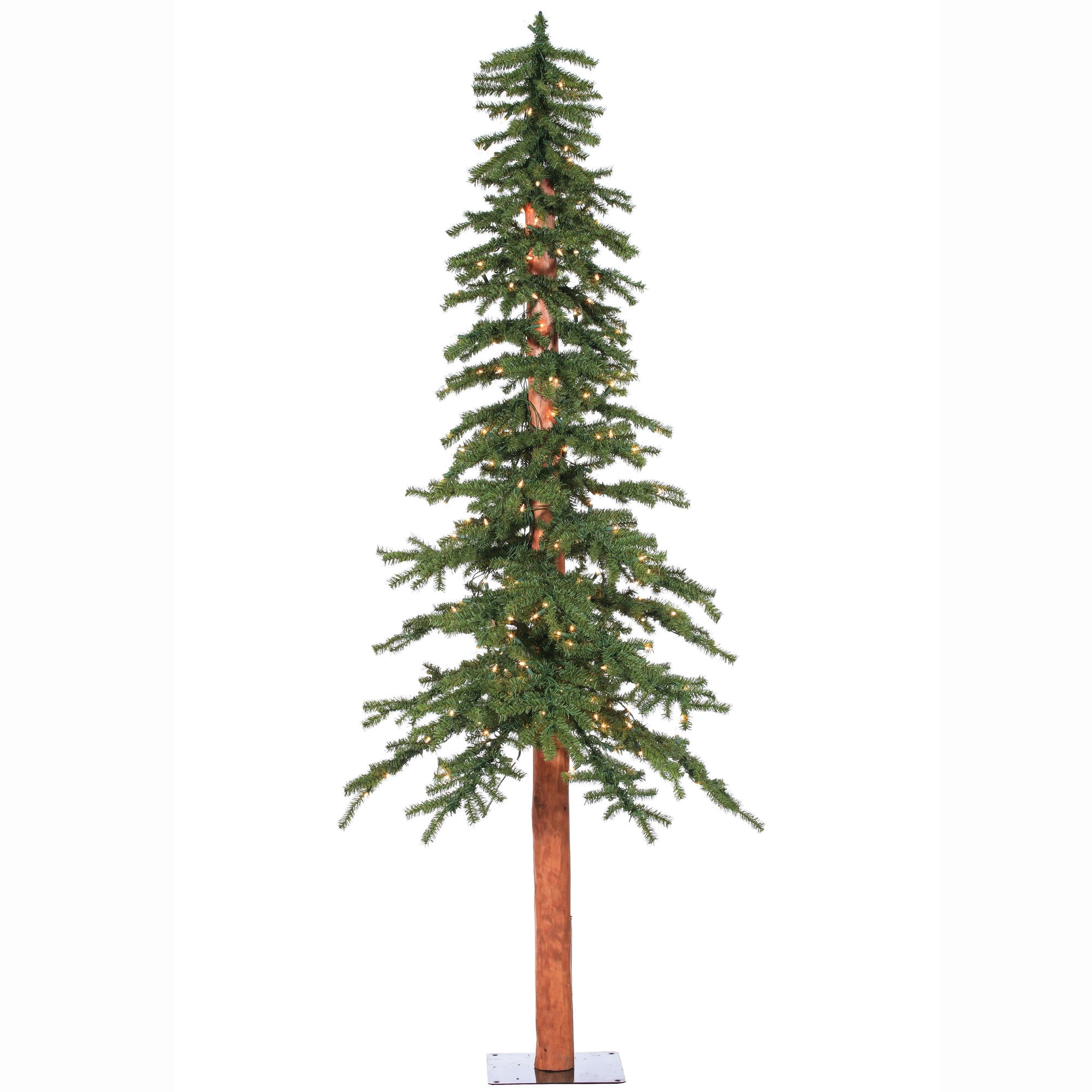Vickerman 7' x 44" Natural Alpine Artificial Christmas Tree, Warm White LED Lights.