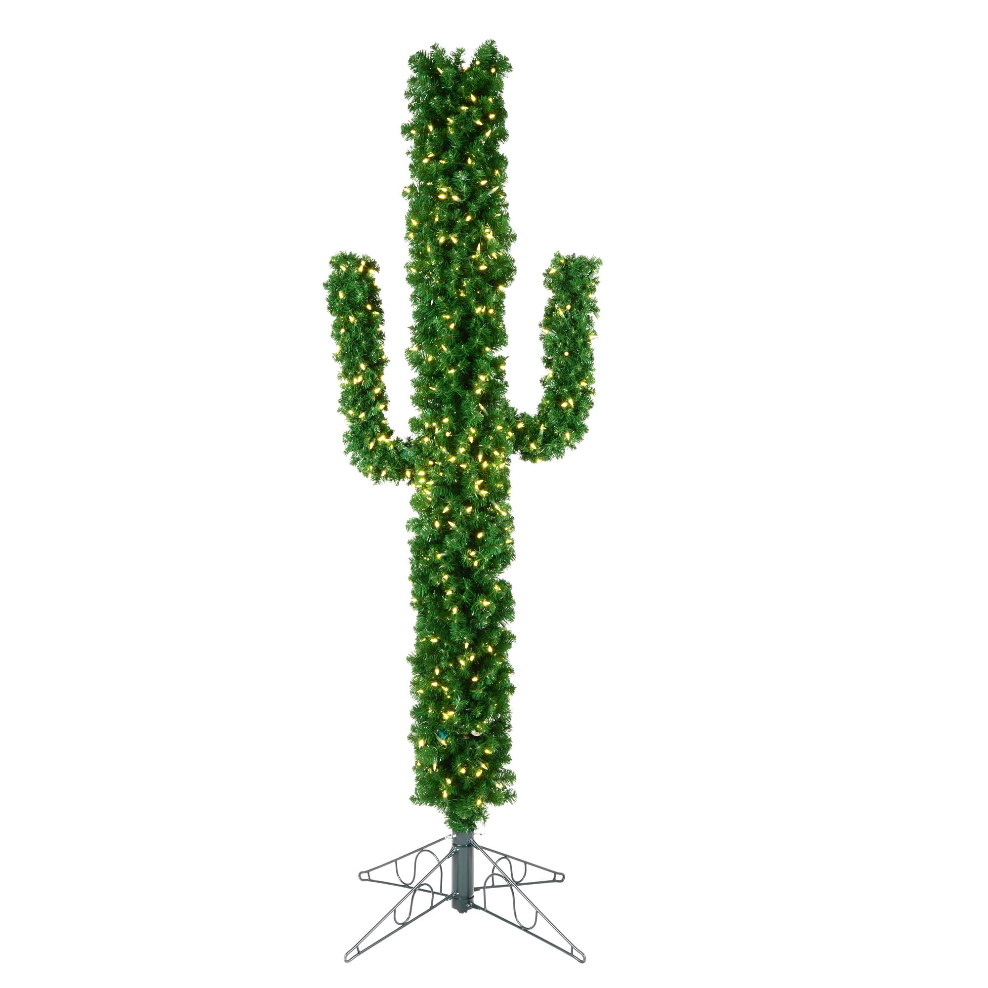 Vickerman 7.5' Cactus Pine Artificial Christmas Tree, Warm White Dura-Lit LED Lights