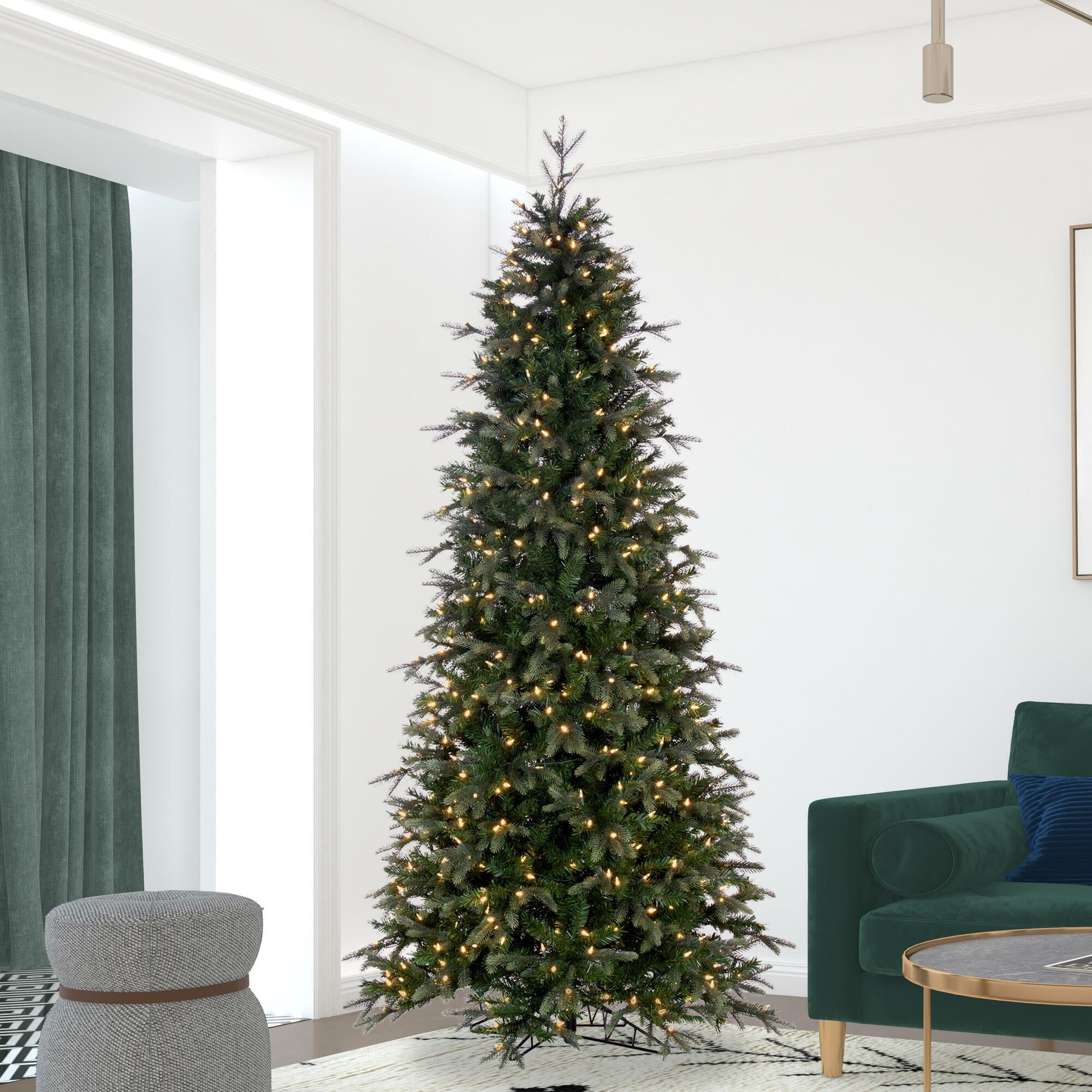 Vickerman 9' x 50" Douglas Fir Artificial Slim Unlit Christmas Tree.