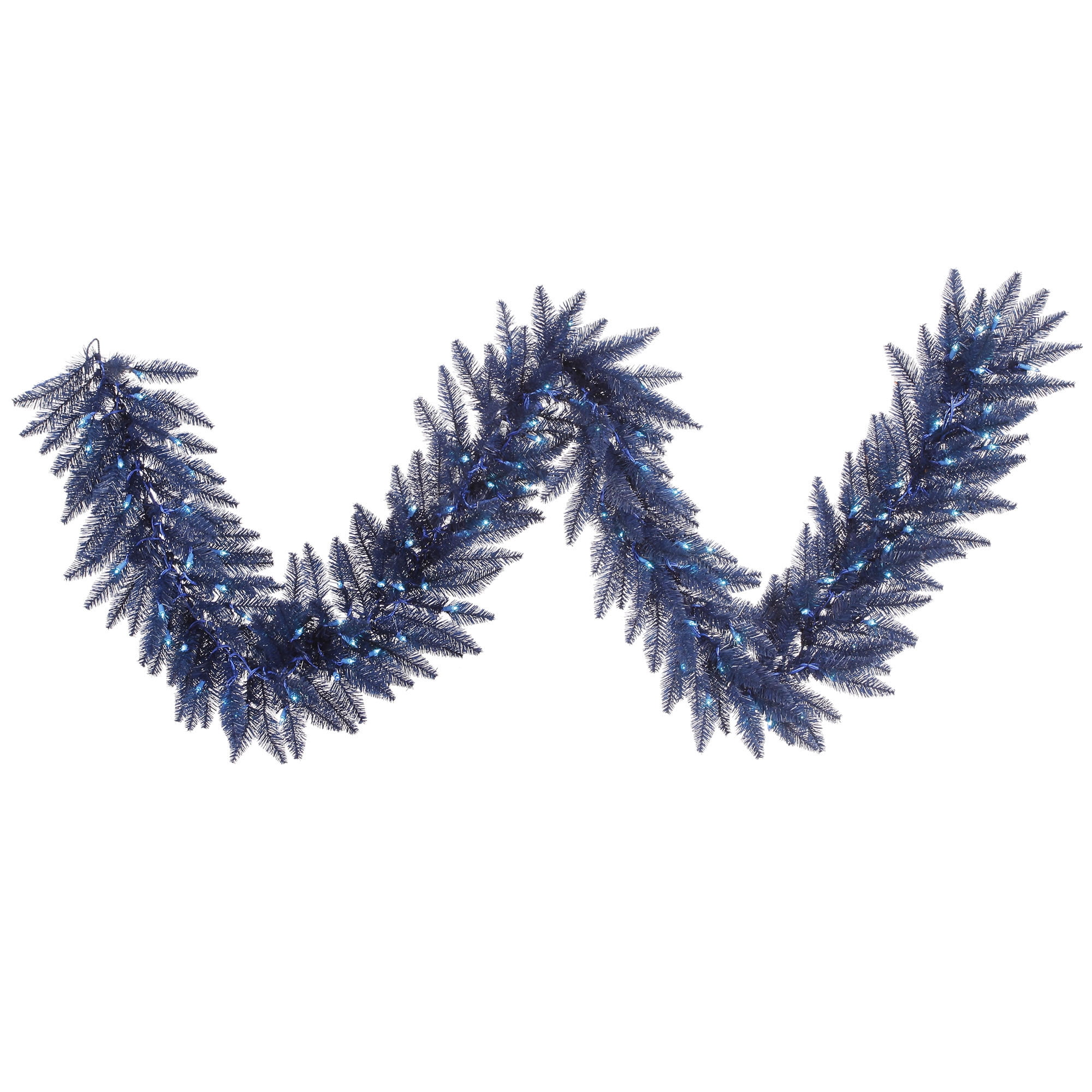 Vickerman 9' Navy Blue Fir Artificial Christmas Garland, Blue Dura-Lit LED lights