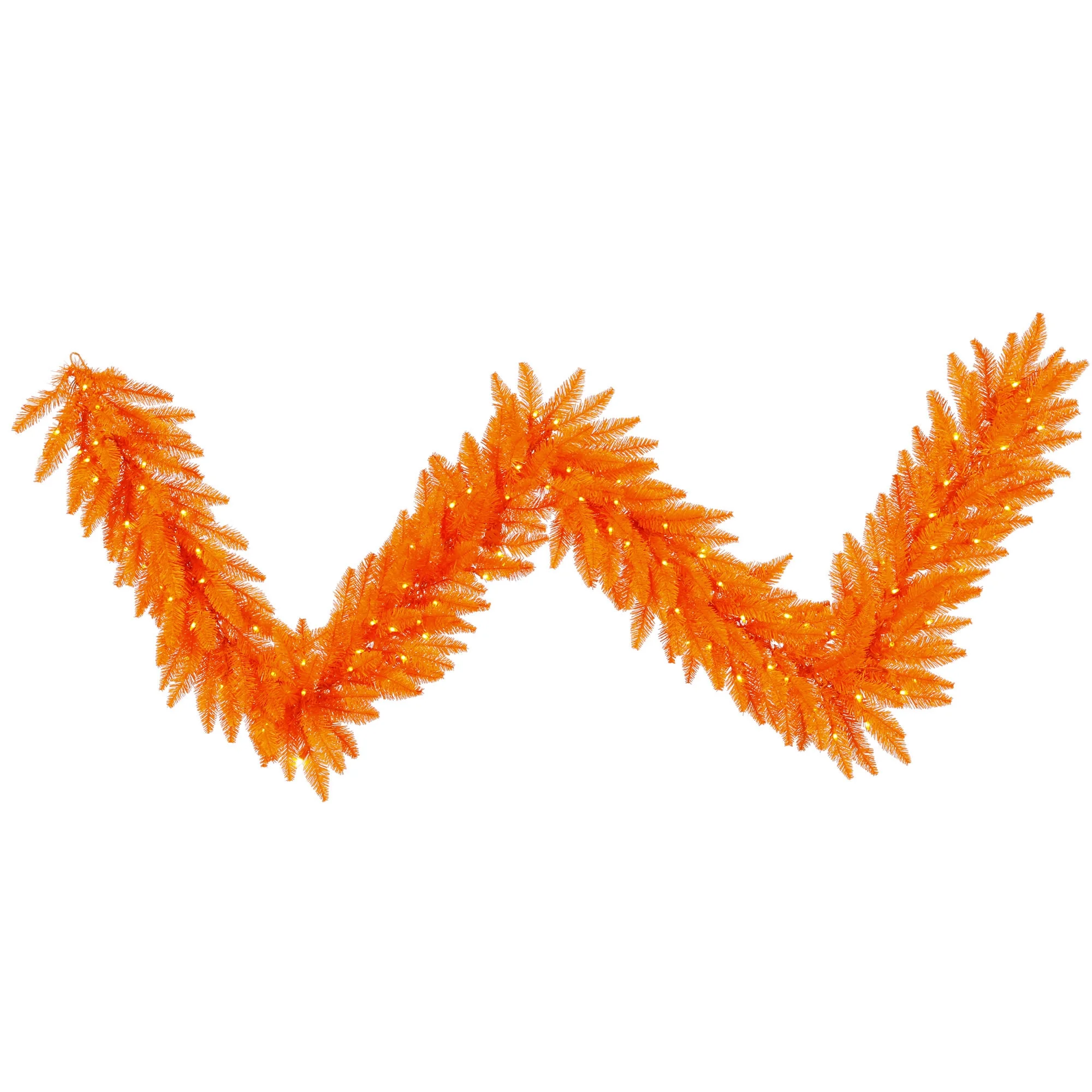 Vickerman 9' Orange Artificial Christmas Garland, Orange Dura-Lit LED lights.