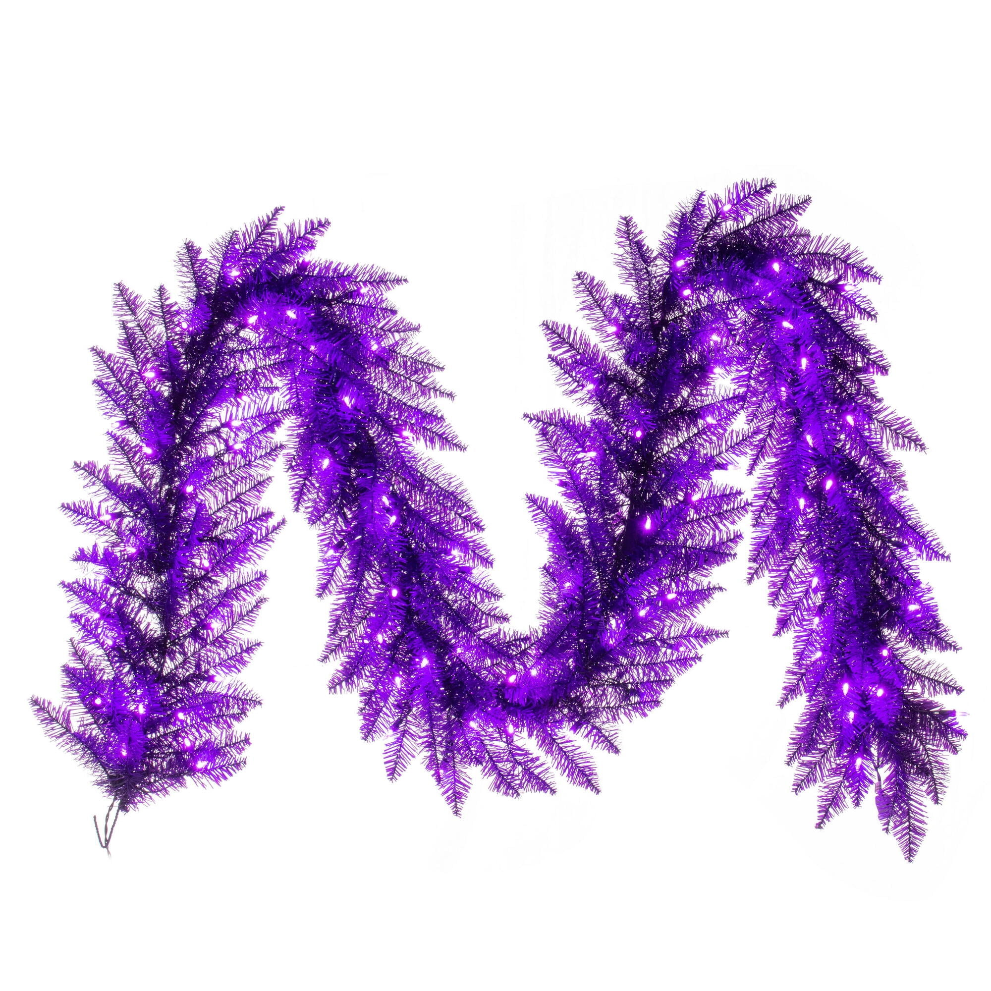 Vickerman 9' Purple Artificial Christmas Garland, Purple Dura-Lit LED lights.