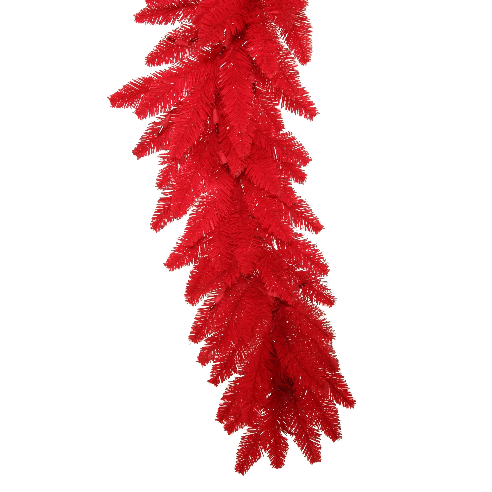 Vickerman 9' Red Artificial Christmas Garland, Red Dura-Lit LED lights.