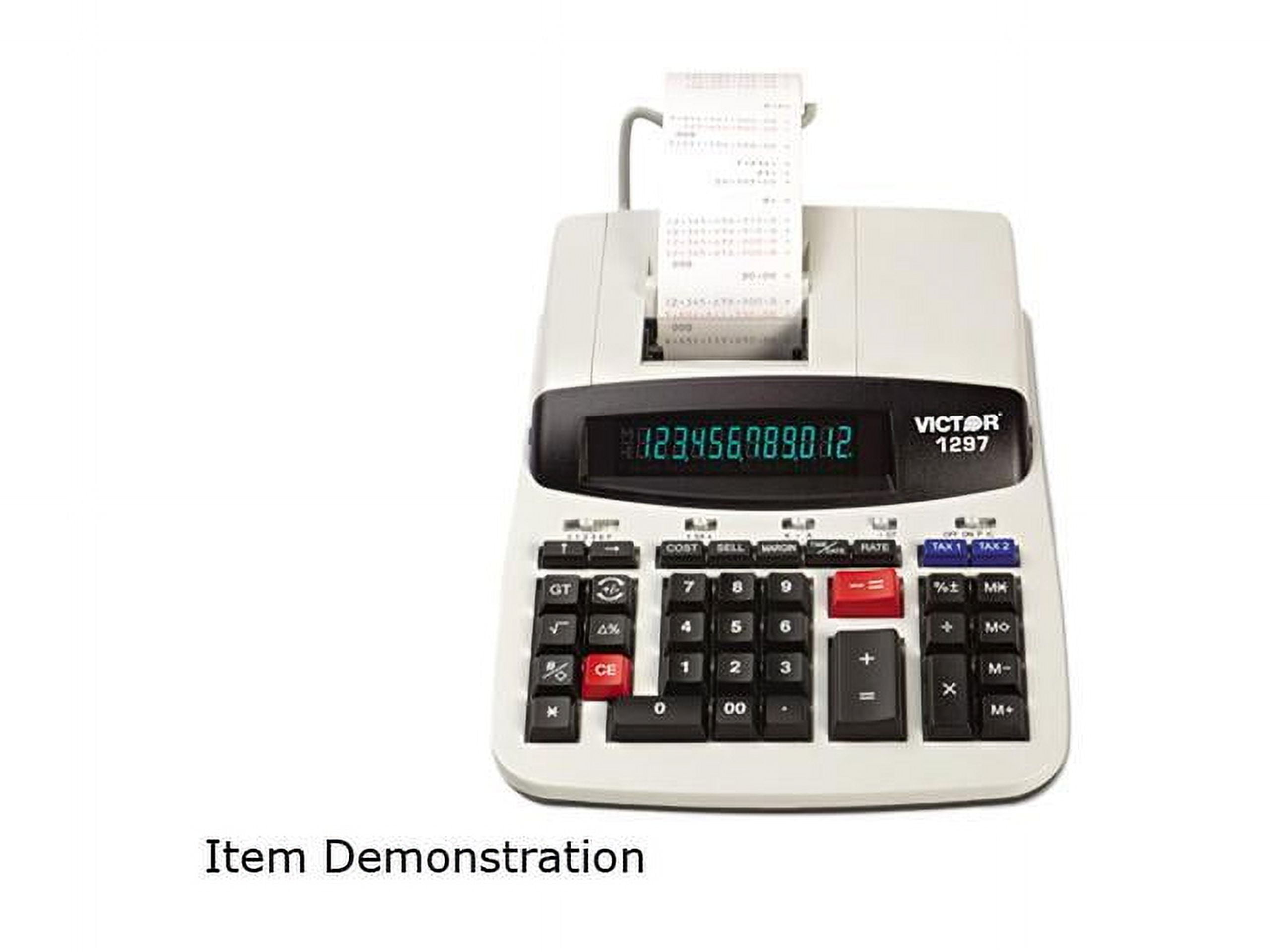 Victor Technology 12 Digit Commercial Printing Calculator, Left Side Total, Equals Plus Logic (1297)