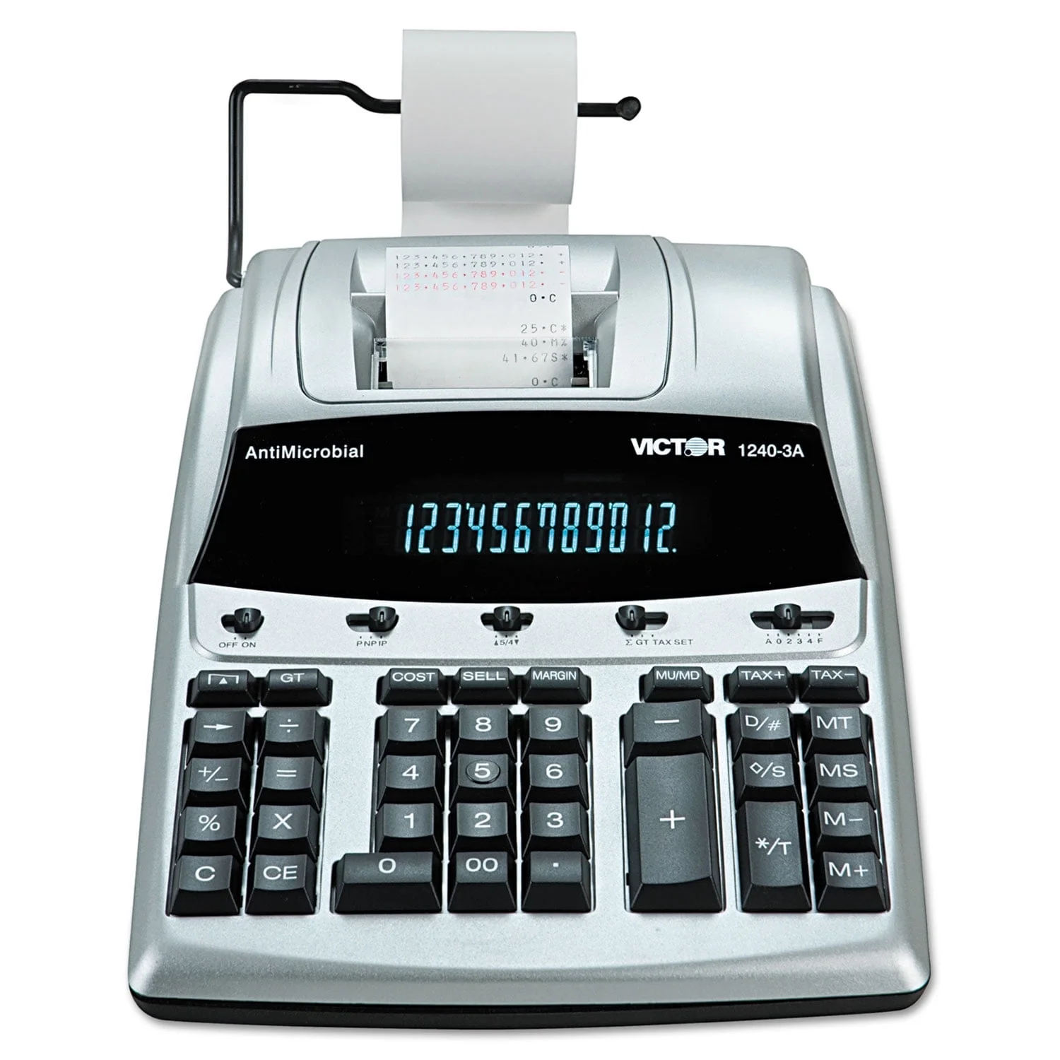Victor Technology 1240-3A - Printing calculator - VFD - 12 digits - AC adapter - black, silver