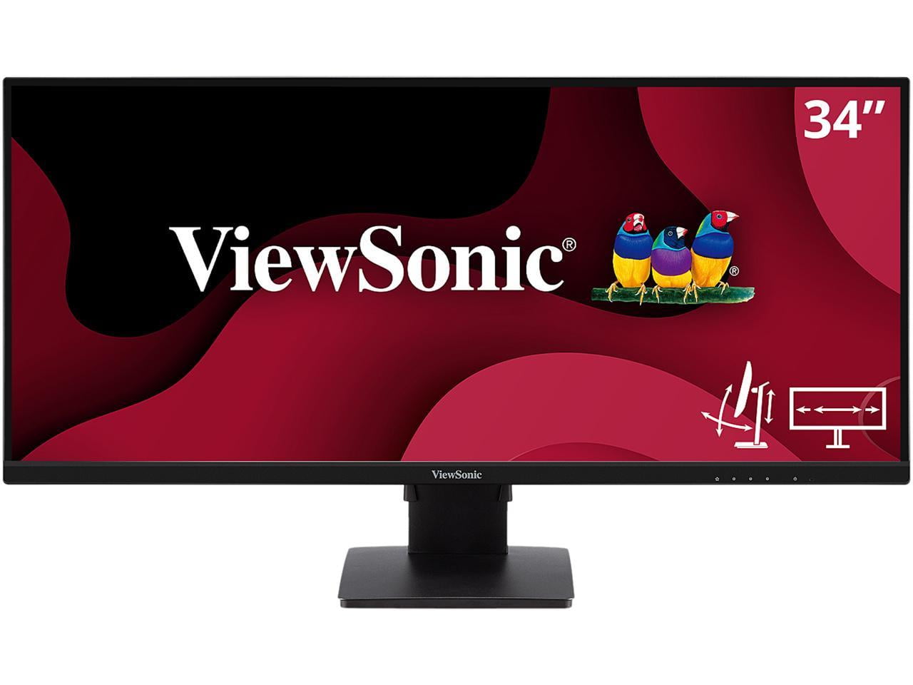 ViewSonic VA3456-MHDJ 34 Inch 21:9 UltraWide WQHD 1440p IPS Monitor with Ultra-Thin Bezels, Ergonomics Design, HDMI, and DisplayPort Inputs for Home and Office