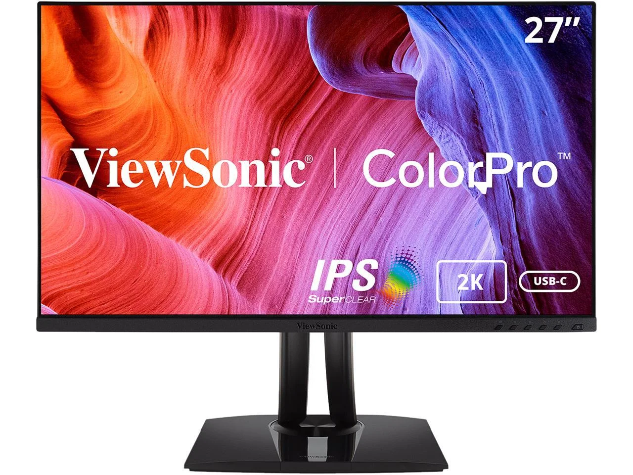 ViewSonic VP2756-2K Pantone Validated 27" Premium IPS 1440p Ergonomic Monitor with 60W USB-C Power Delivery, Ultra-Thin Bezels, Color Accuracy, HDMI and DisplayPort for Professional Home and Office