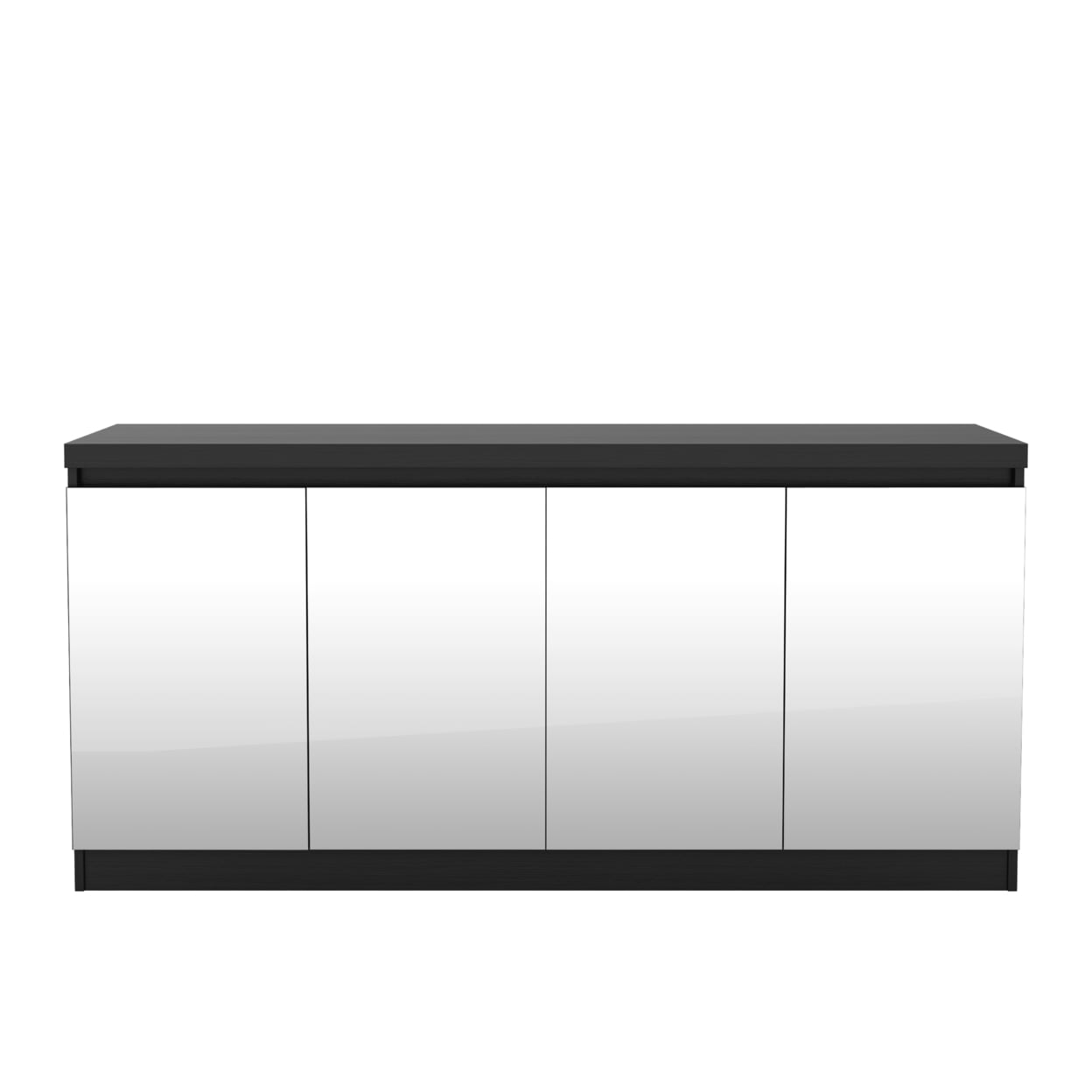 Viennese 62.99 in. 6-Shelf Buffet Cabinet with Mirrors