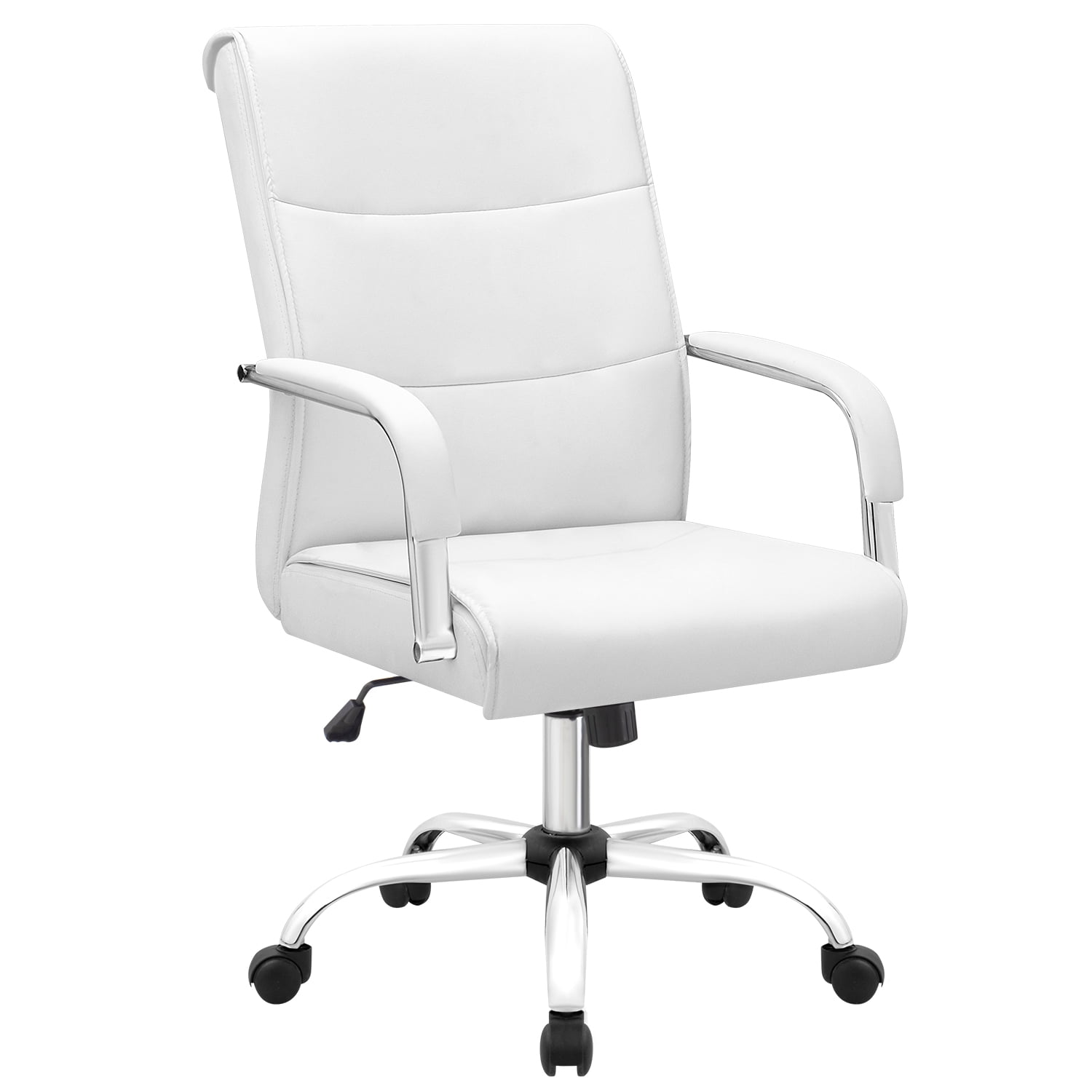 Vineego High Back Office Desk Chair Conference Chair with PU Leather,White