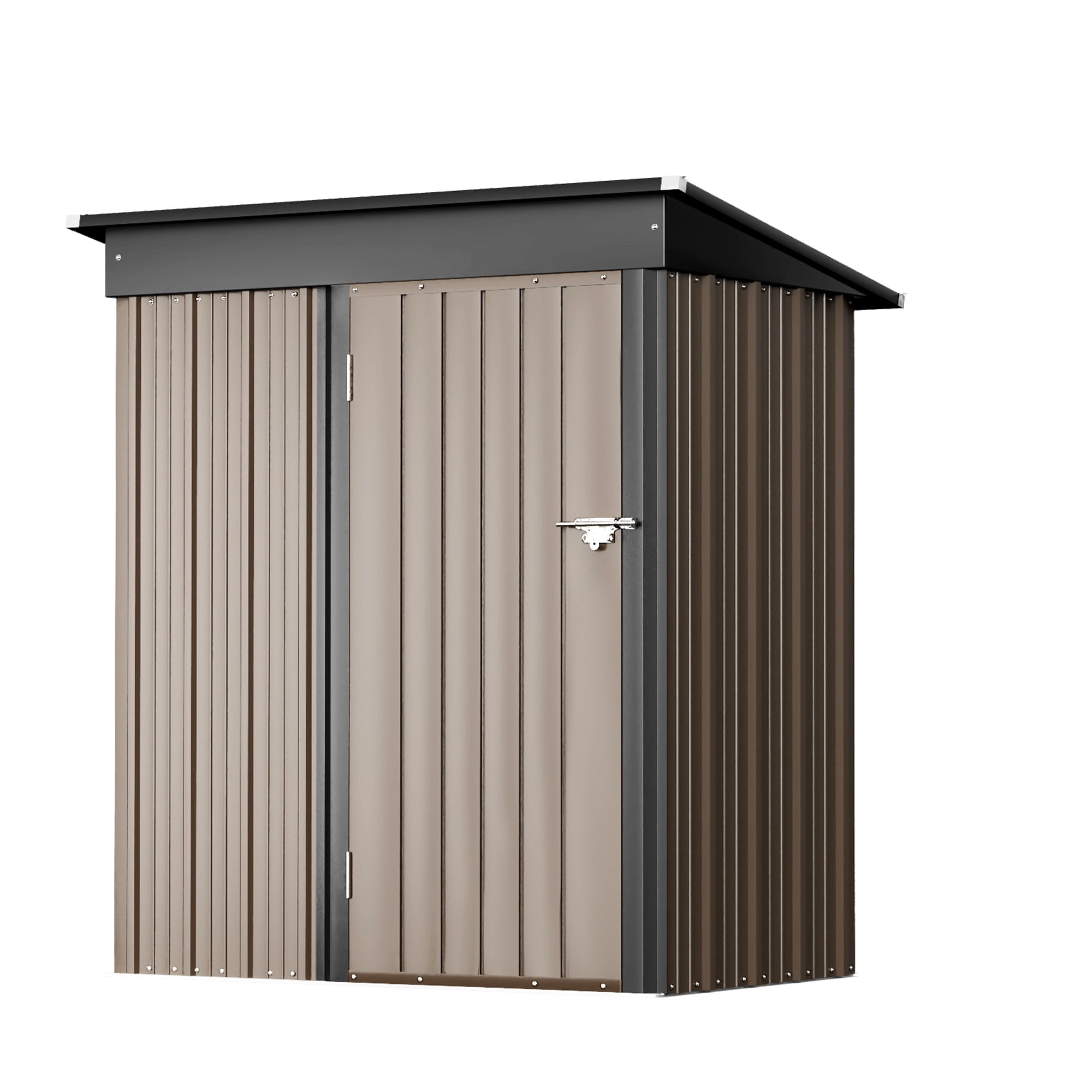 Vineego Metal Outdoor Storage Shed , Steel Utility Tool Shed Storage House with Door & Lock, for Backyard Outdoor Patio,Brown