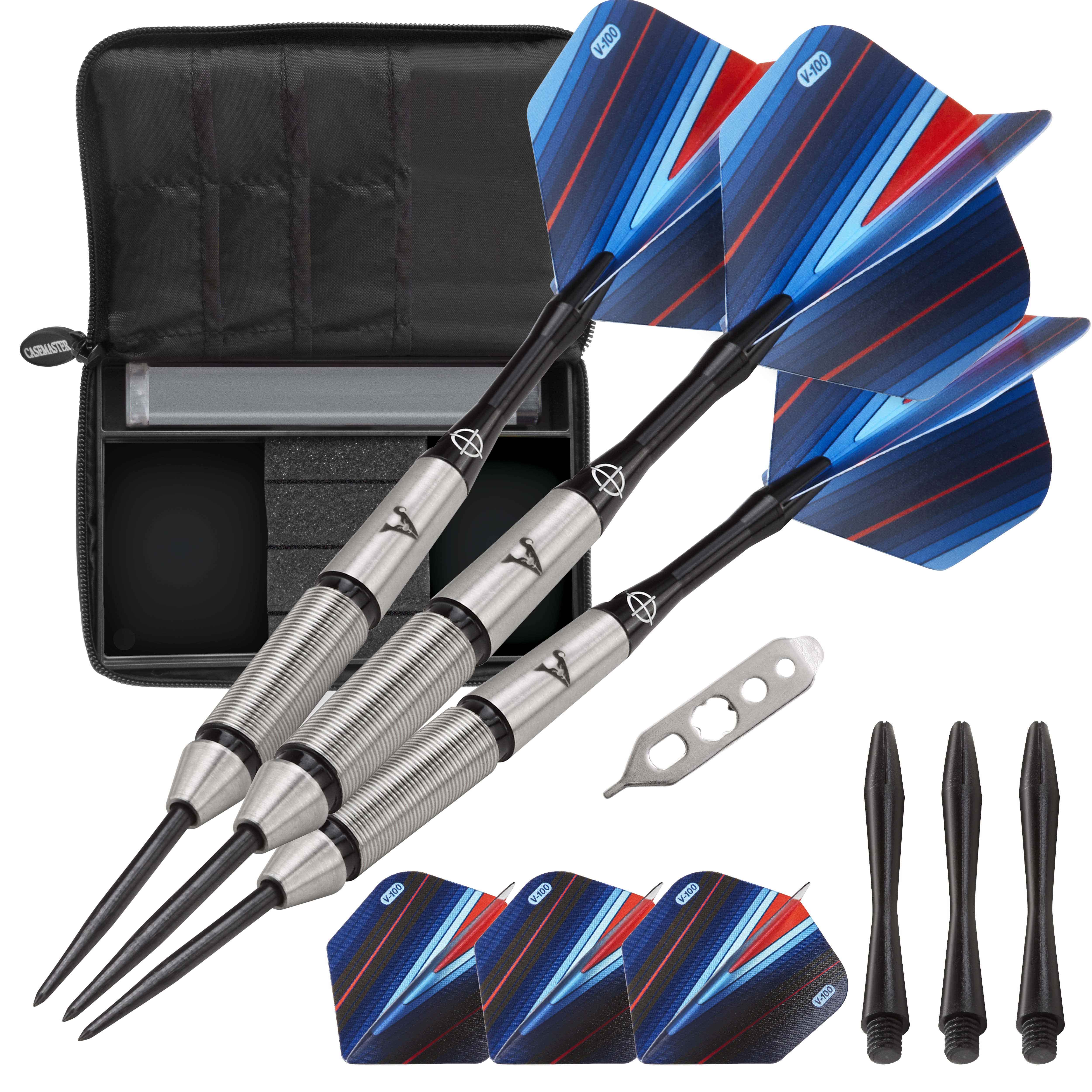 Viper Sidewinder Tungsten Steel Tip Darts 23 Grams and Casemaster Select Black Nylon Dart Case