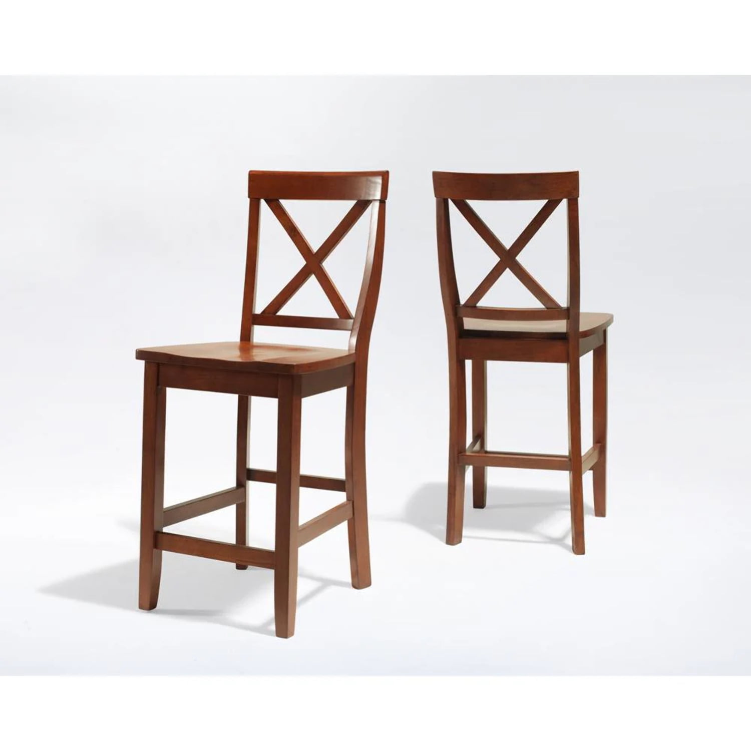 Crosley 24" X Back Counter Stool in Cherry (Set of 2)