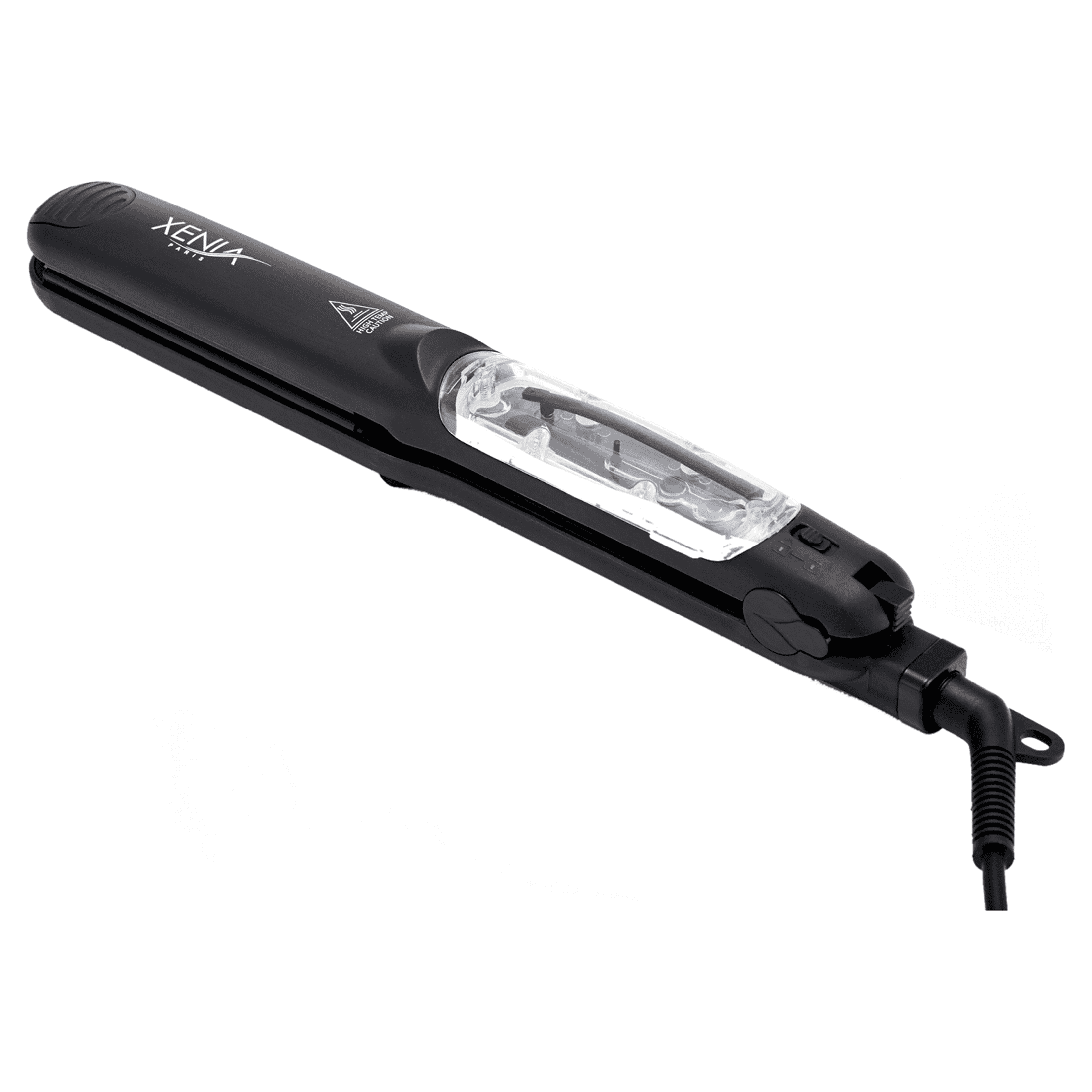 Xenia Paris 1.25" Ceramic Steamer Flat Iron with Argan Infuser-Black