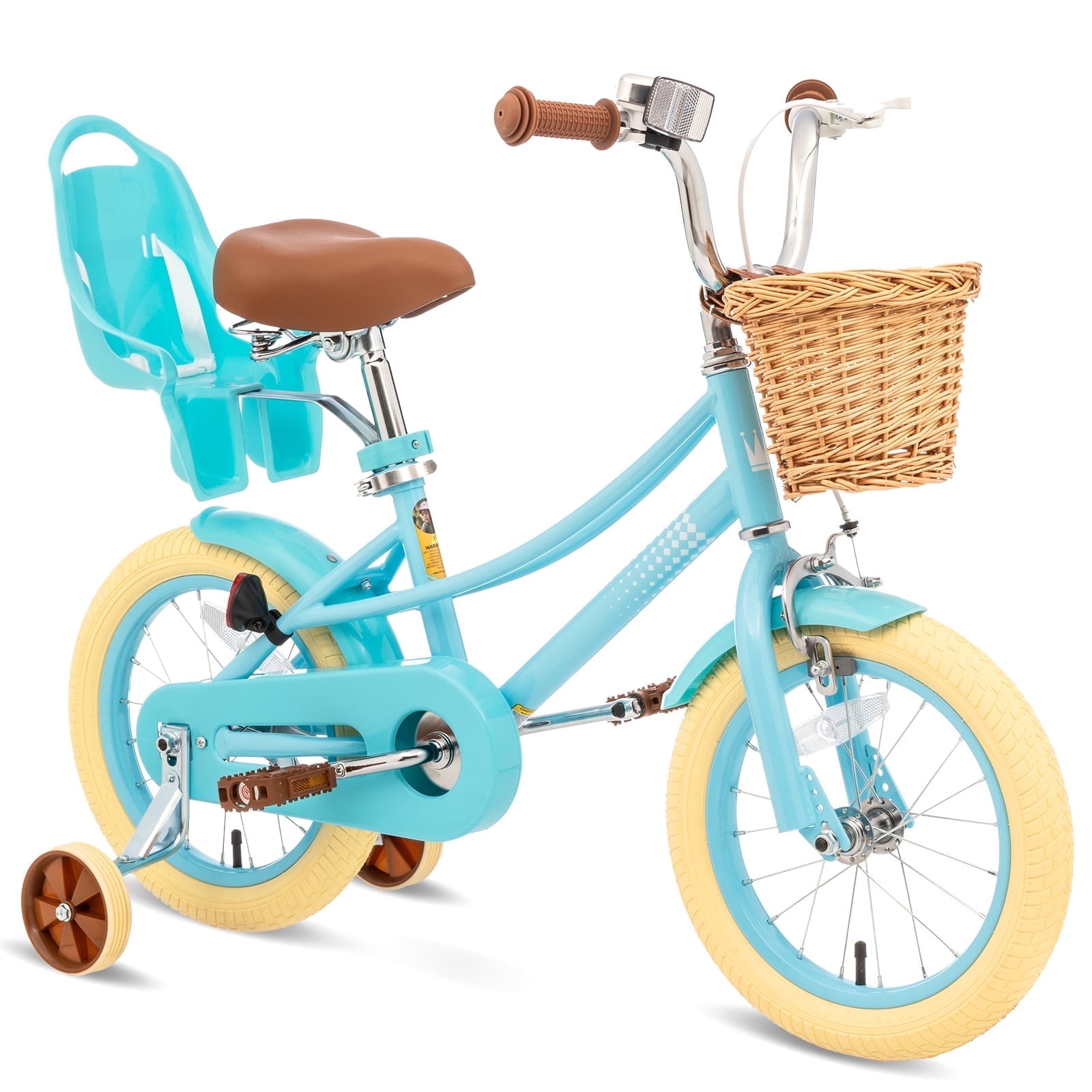 XJD Girls Bike for 2-12 Years Old Toddlers and Kids, 12 14 16 20 Inch Kids Bike with Basket and Bell Training Wheels, 12 Inch Kid's Bicycle with Kickstand & Adjustable Seat Handlebar Height