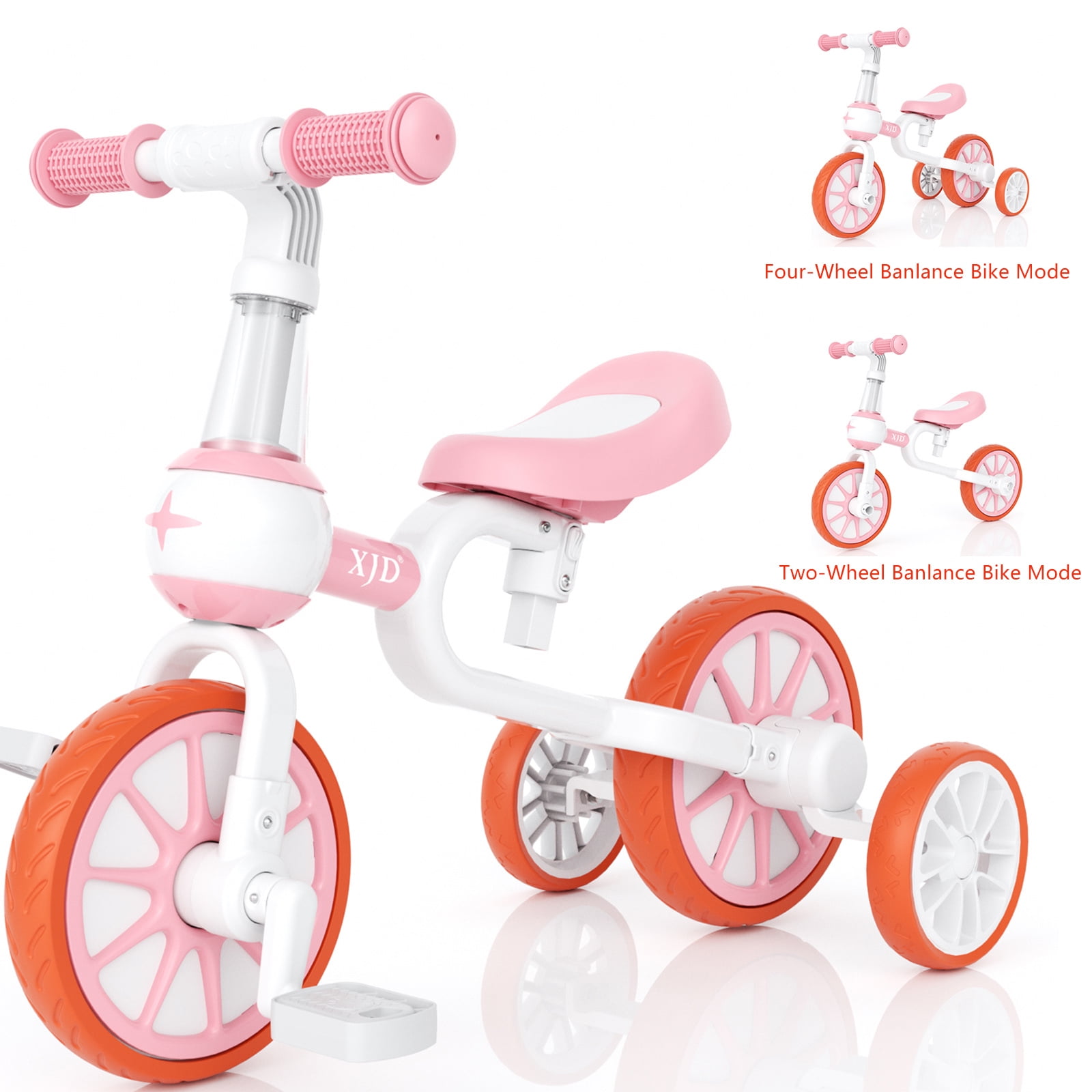XJD 3-in-1 Toddler Tricycle for 1-5 Years Old Boys Girls Toddler Bike Kids Trikes for Balance Training Baby Bike Infant Trike