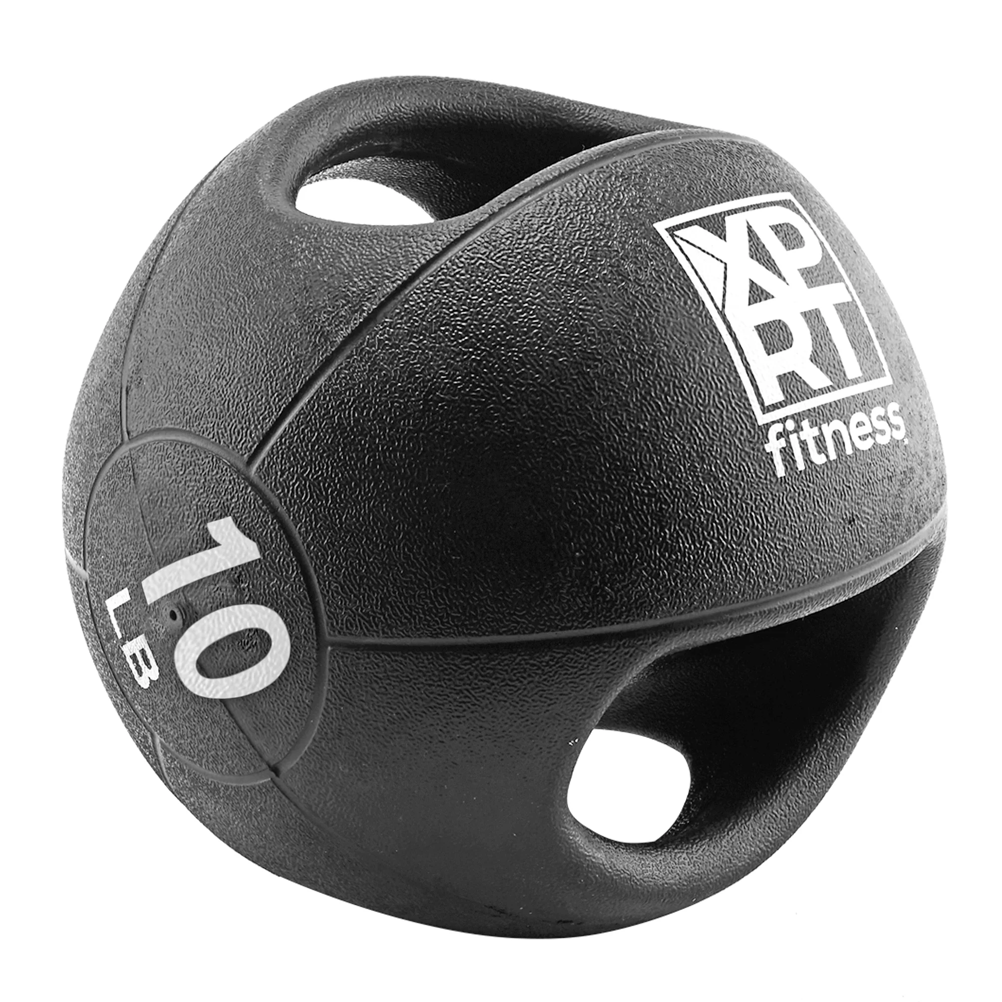 XPRT Fitness Dual Grip Soft Weighted Medicine Ball with Handles, for Strength training, Resistance training, balance and core exercise, 10lbs