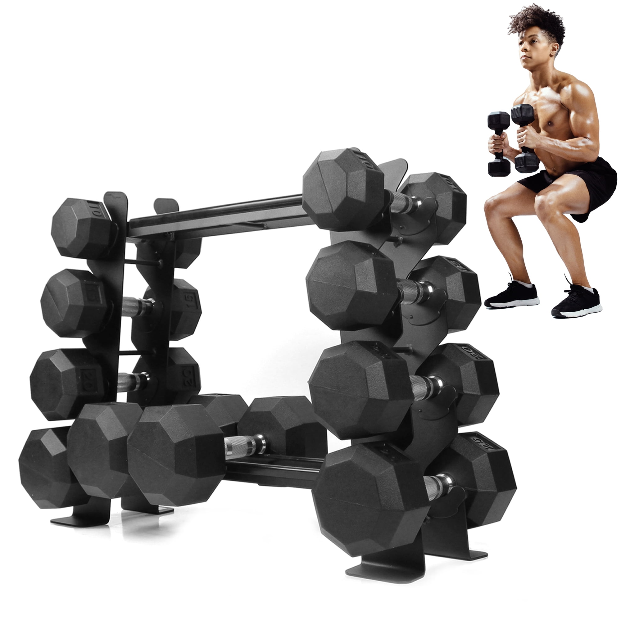 XPRT Fitness Heavy-duty Dumbbell Rack – Dumbbell Storage Rack, Holds up to 400 Lbs. – 2 Tiers Rack, Ideal for 5-30 Lbs. Dumbbells – Compact Design, Ideal Home Gym Equipment