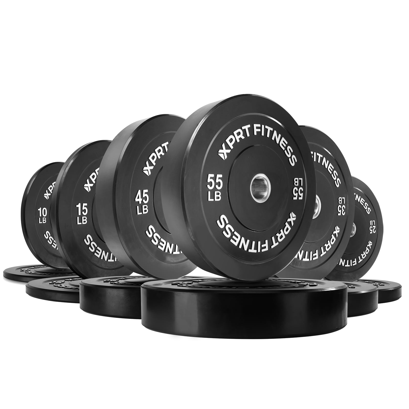 XPRT Fitness Olympic Plates, 17.70 in * 1.00 in * 17.70 in Black, 10 lb, 2 Count