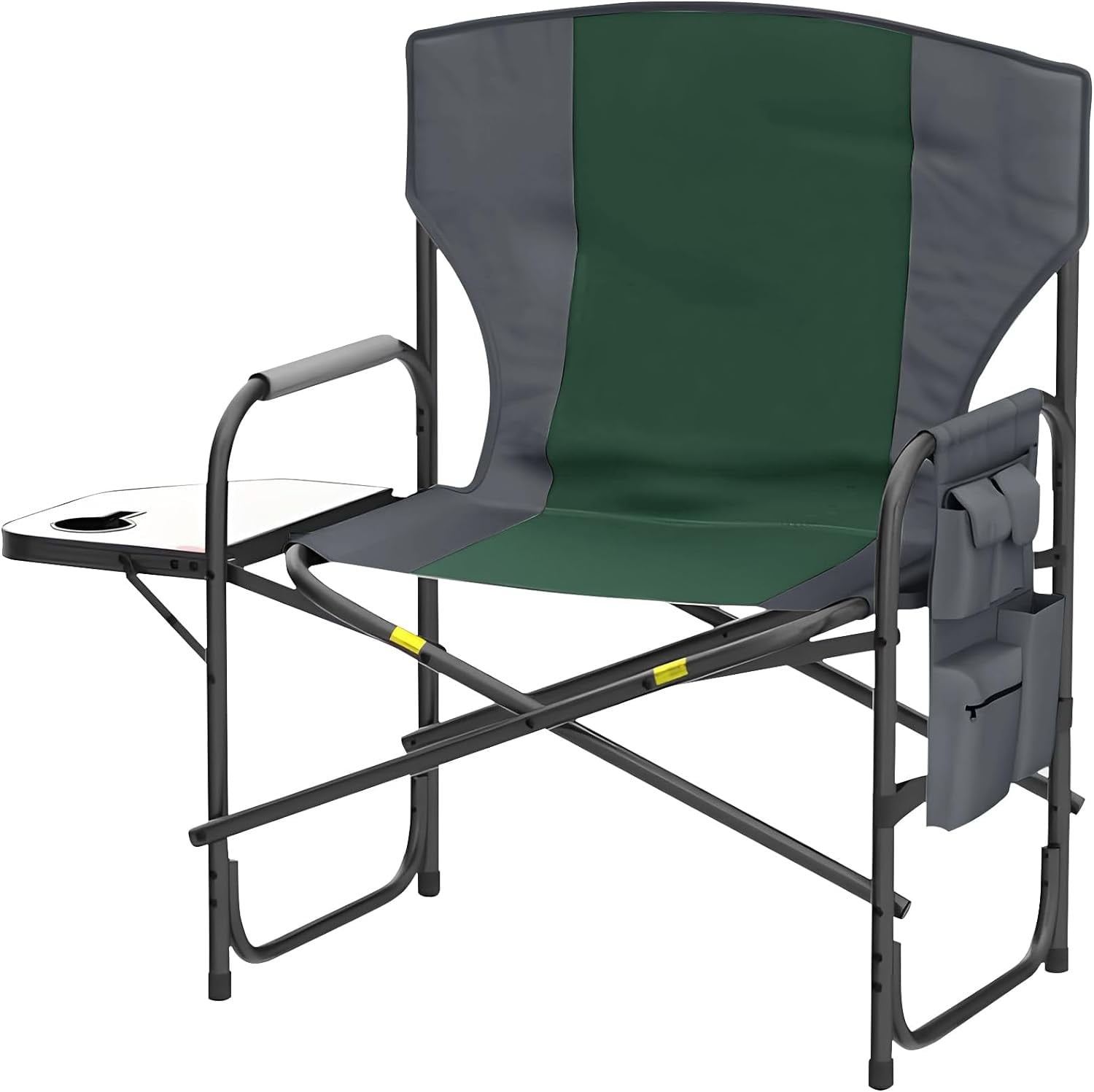 jq01 Supports up to 600 lbs Directors Chairs with Foldable Side Table, Green