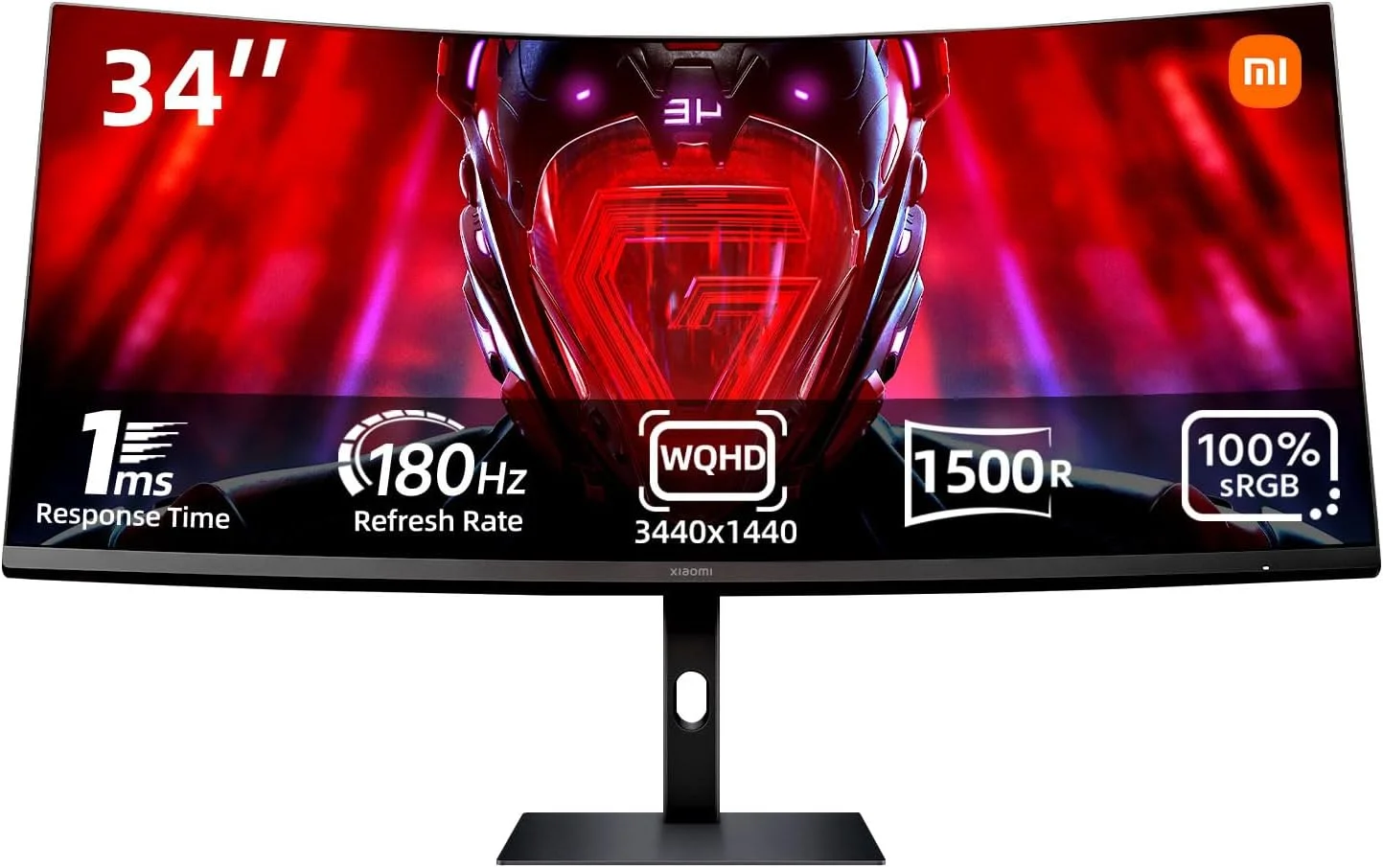 Xiaomi AY65FA-AF2402712-US 34 inch WQHD 2K G34WQi Curved Gaming Monitor, Black