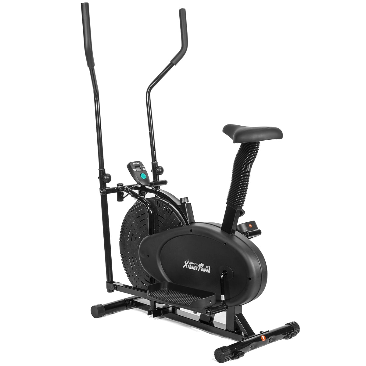 XtremepowerUS Pro-Series 2-in-1 Elliptical Fan Bike Dual-Action Cross Trainer Machine Exercise Equipment with LCD Monitor